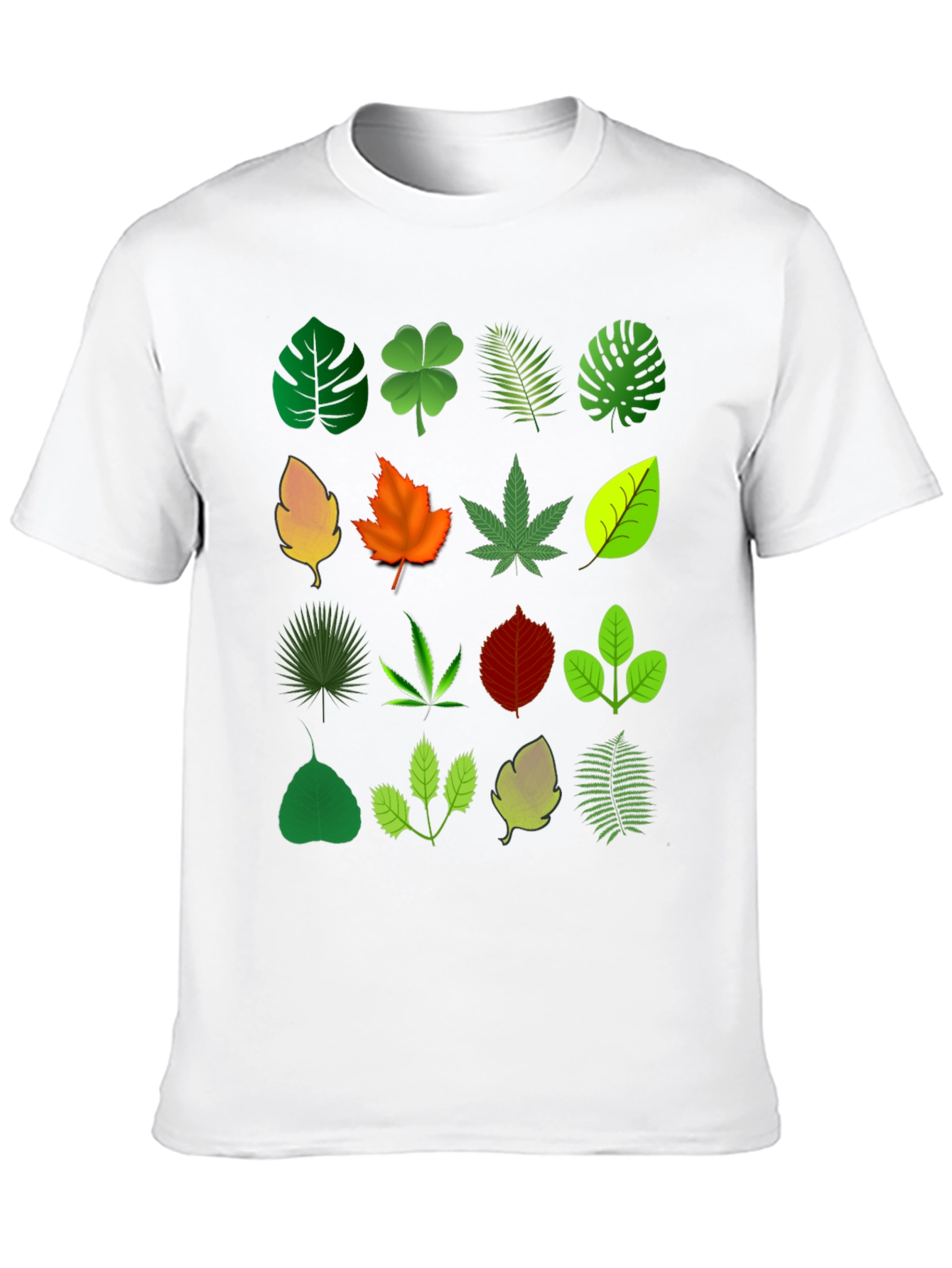 Black Leaf Pattern T-Shirt view 10