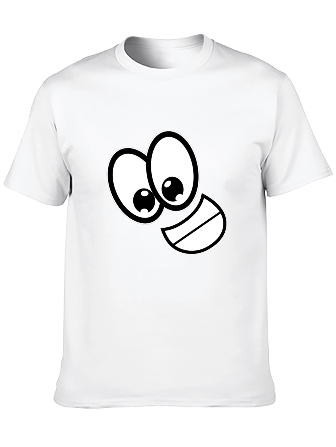 Black Funny Cartoon Face Black T-Shirt view 10