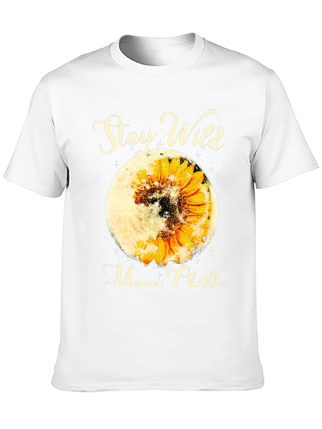 Black Stay Wild Moon Child Sunflower Graphic Tee view 10