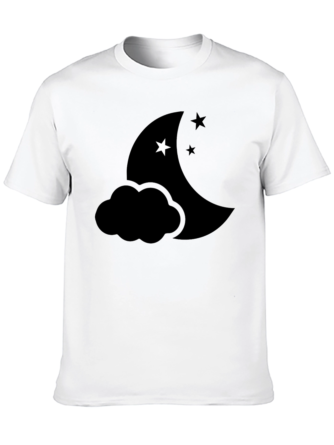 Night Sky Graphic Tee - Crescent Moon & Star Design - 10