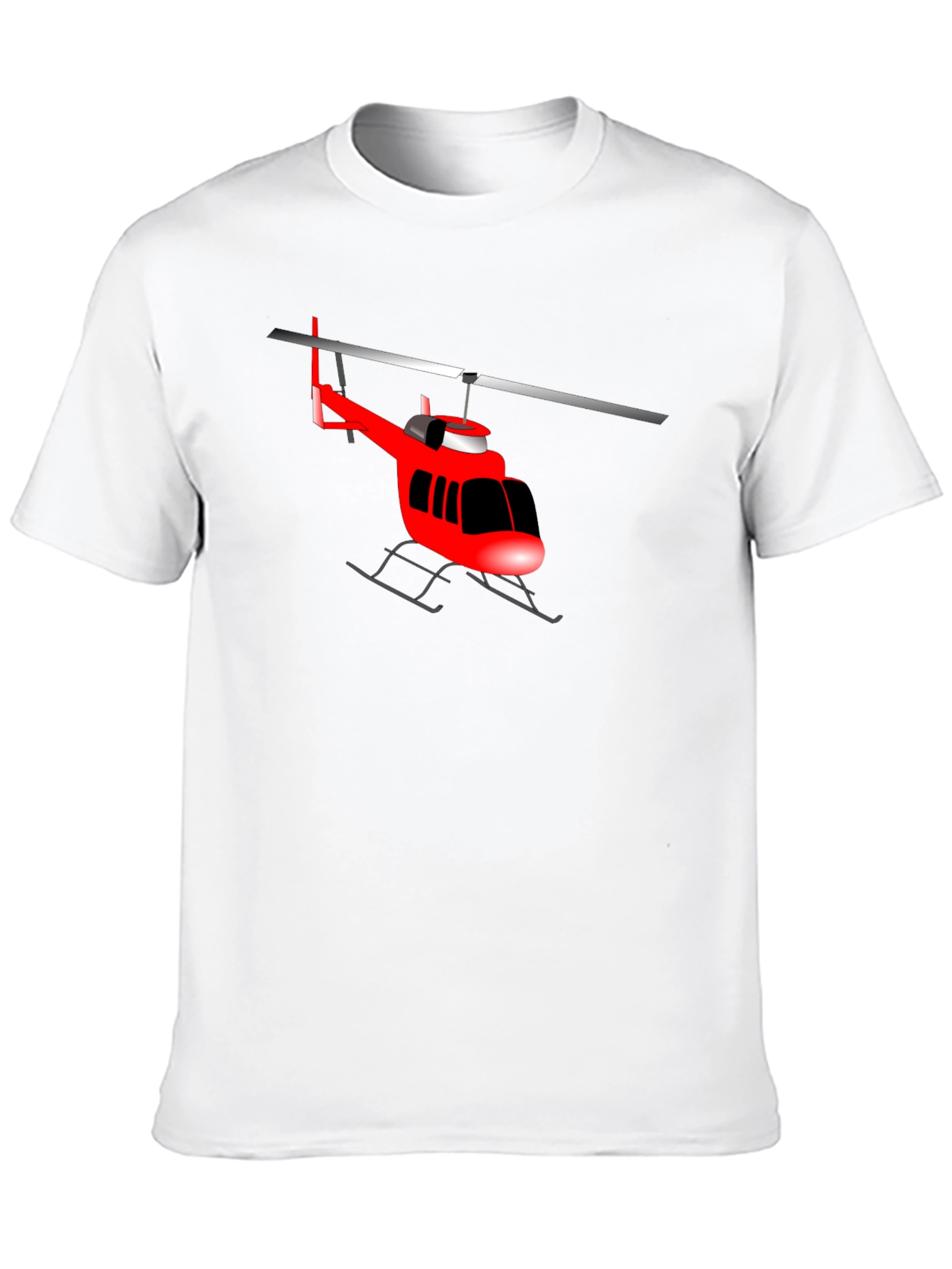 Black Red Helicopter Graphic T-Shirt - Casual Style view 10