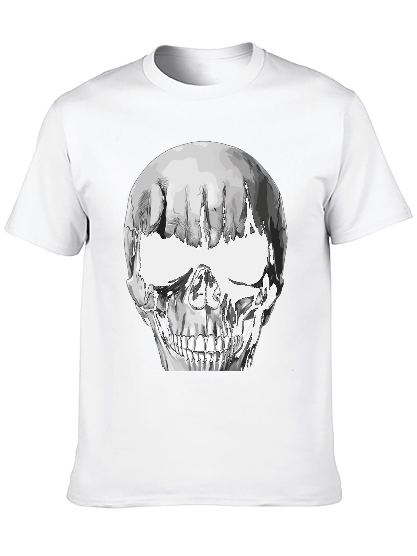 Black Skull Graphic Tee - Black Cotton Blend T-Shirt view 10