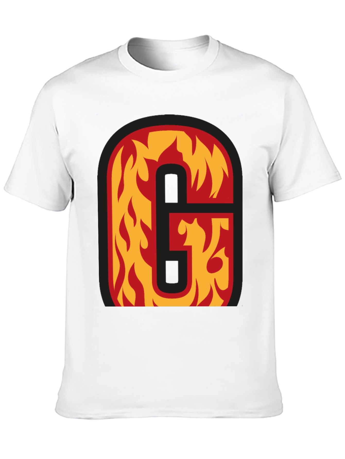 Black Fiery Letter 'G' Black T-Shirt view 10