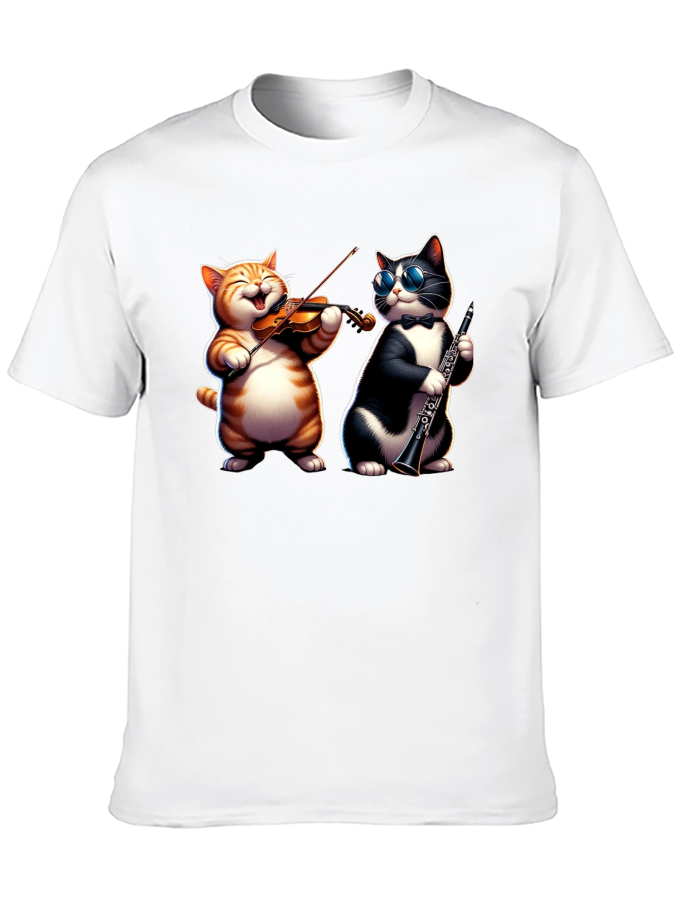 Black Musical Cats Black Graphic T-Shirt view 10
