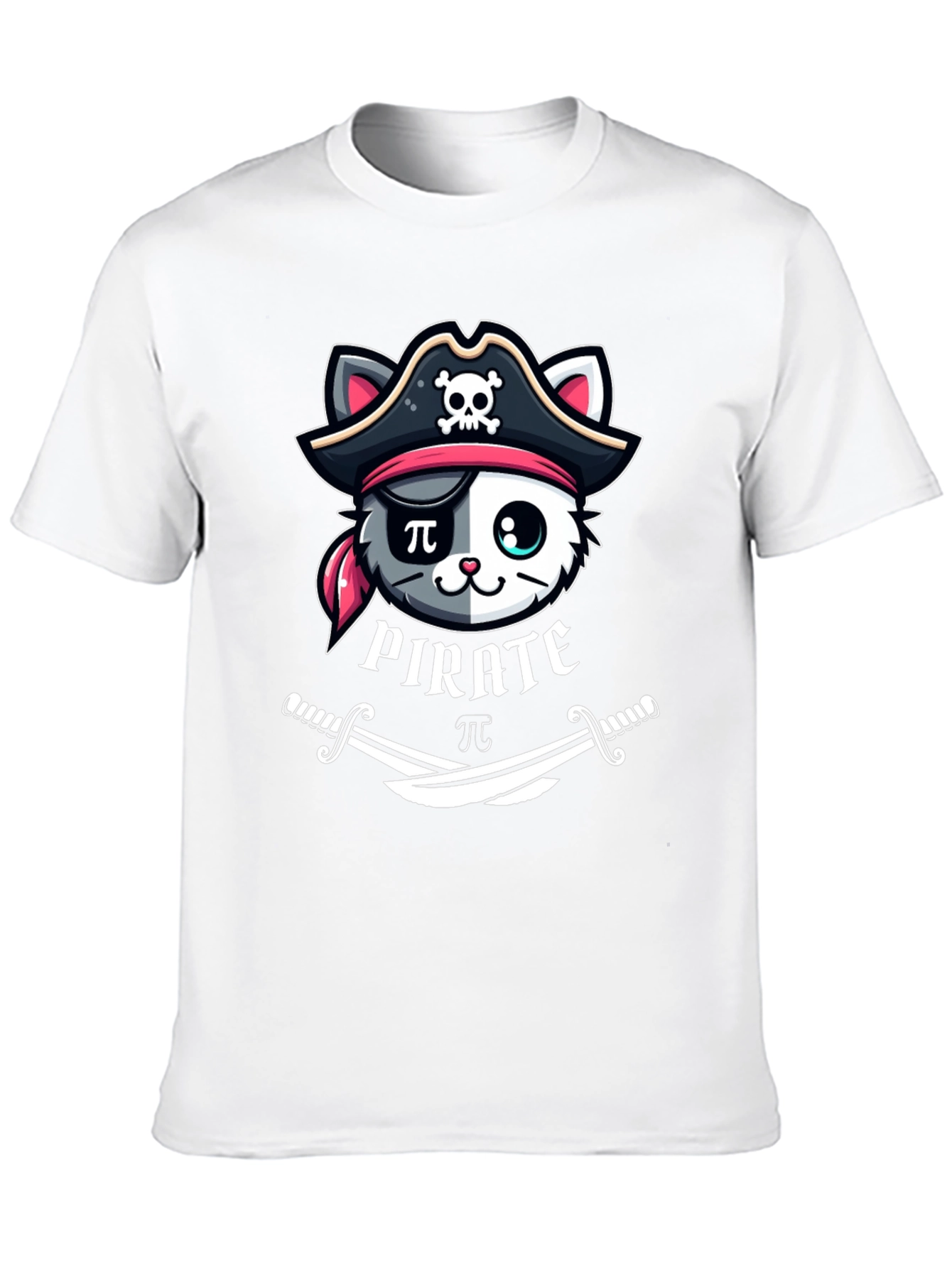 Black Pirate Cat T-Shirt - Funny Cartoon Tee view 10