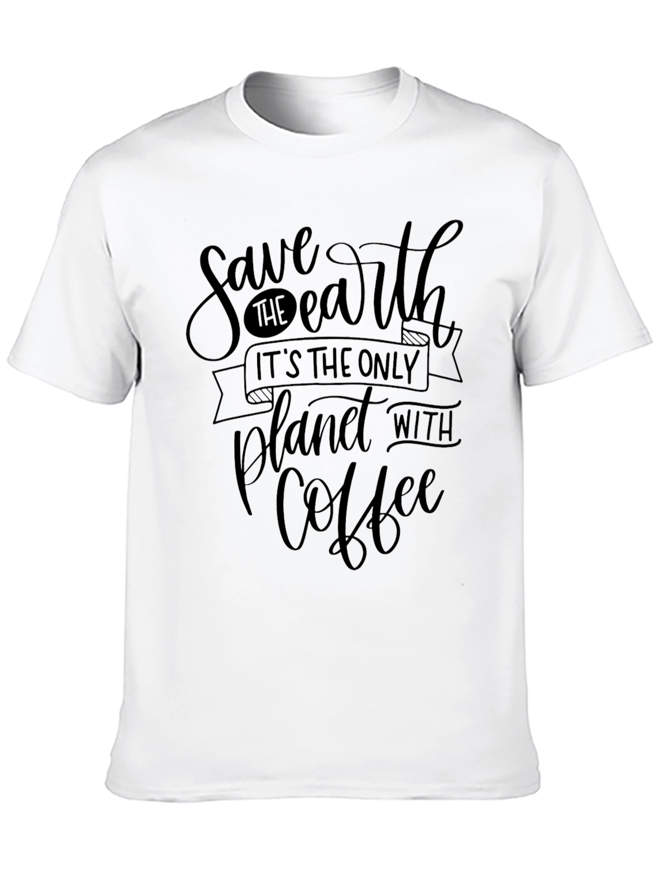 Black Save the Earth Coffee T-Shirt view 10