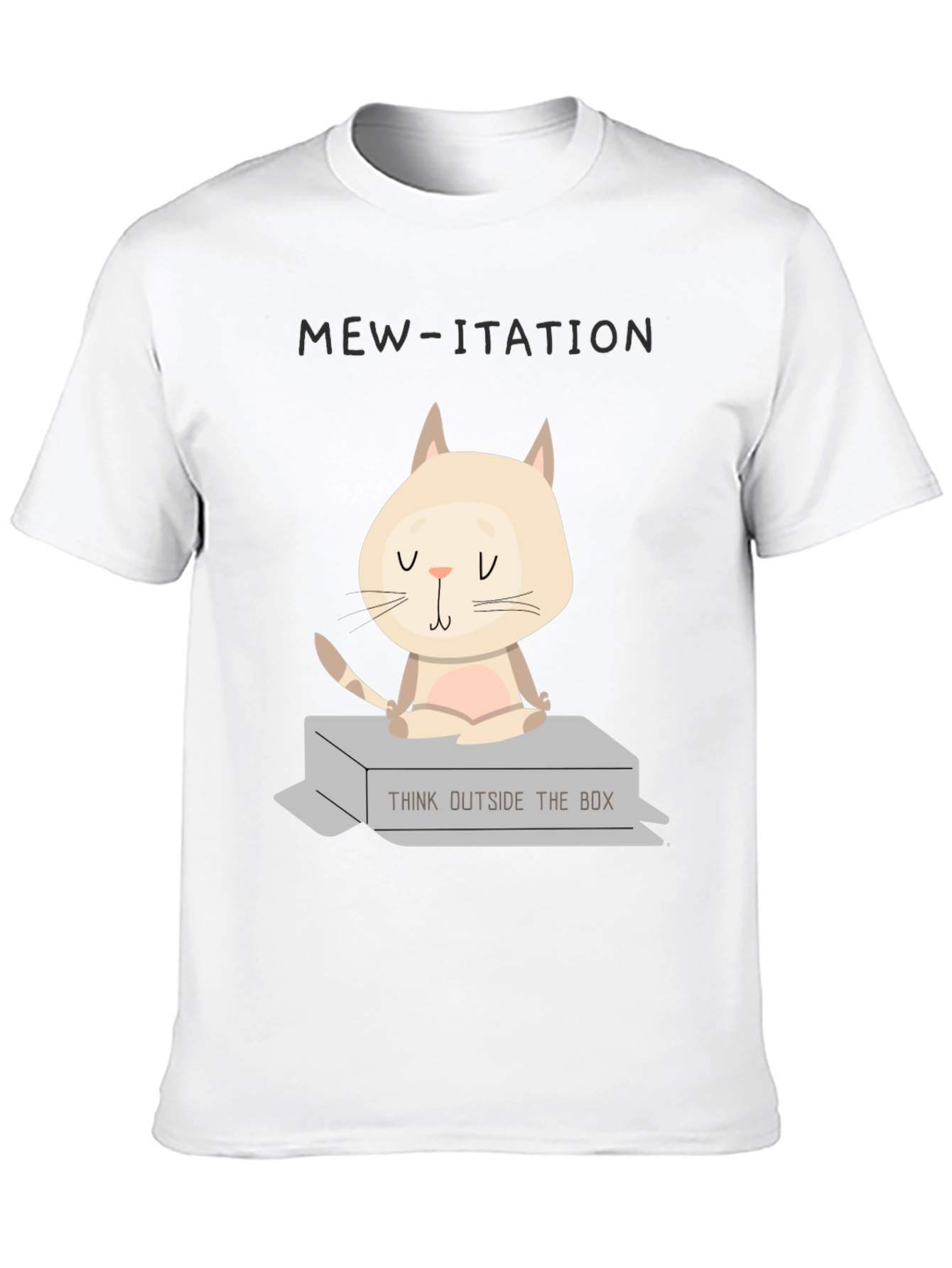 Black Mew-ditation Cat Graphic T-Shirt: Think Outside the Box view 10