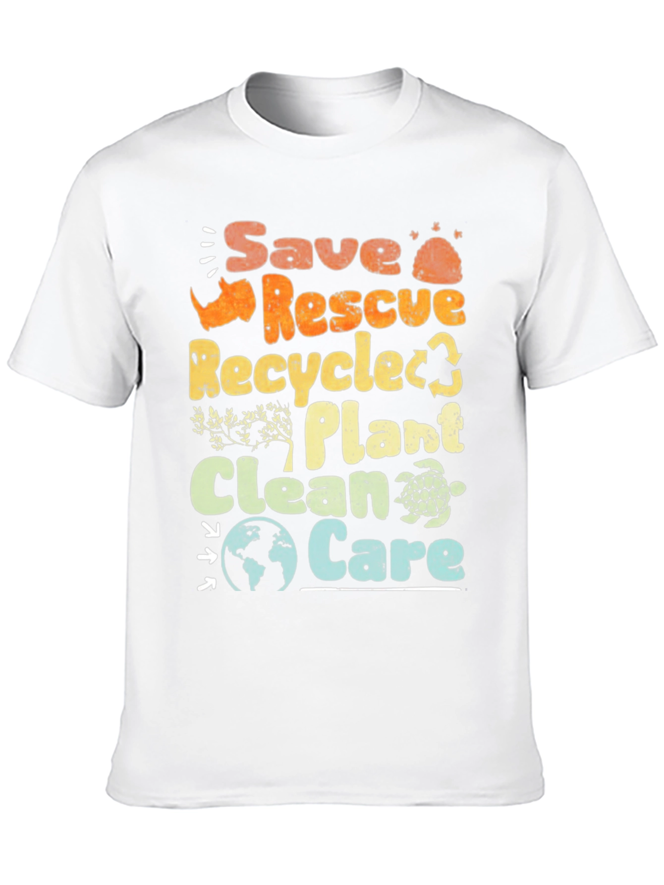 Black Eco-Friendly 'Save Rescue Recycle' Graphic T-Shirt view 10