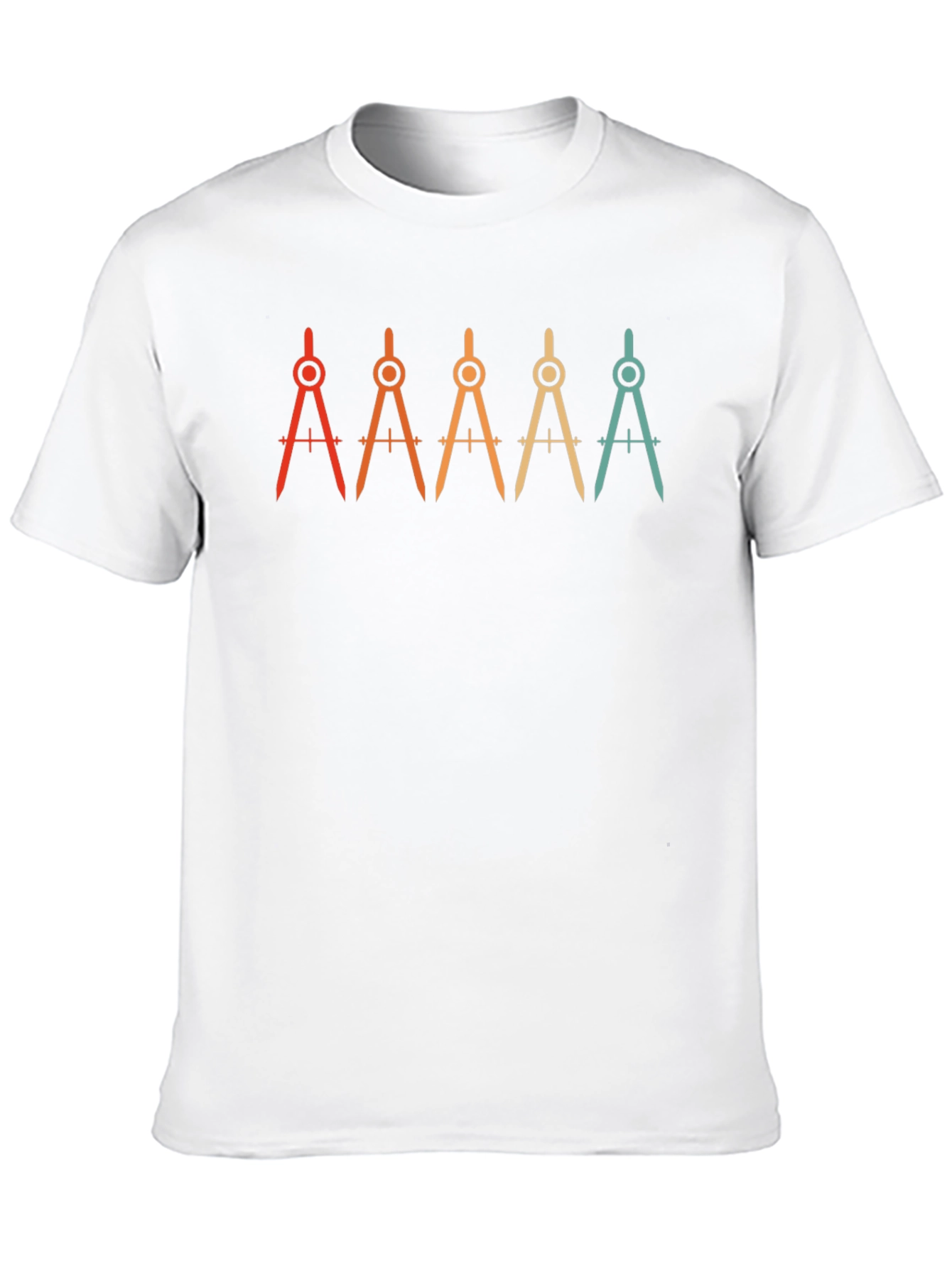 Black Geometric Compass T-Shirt - Retro Design view 10