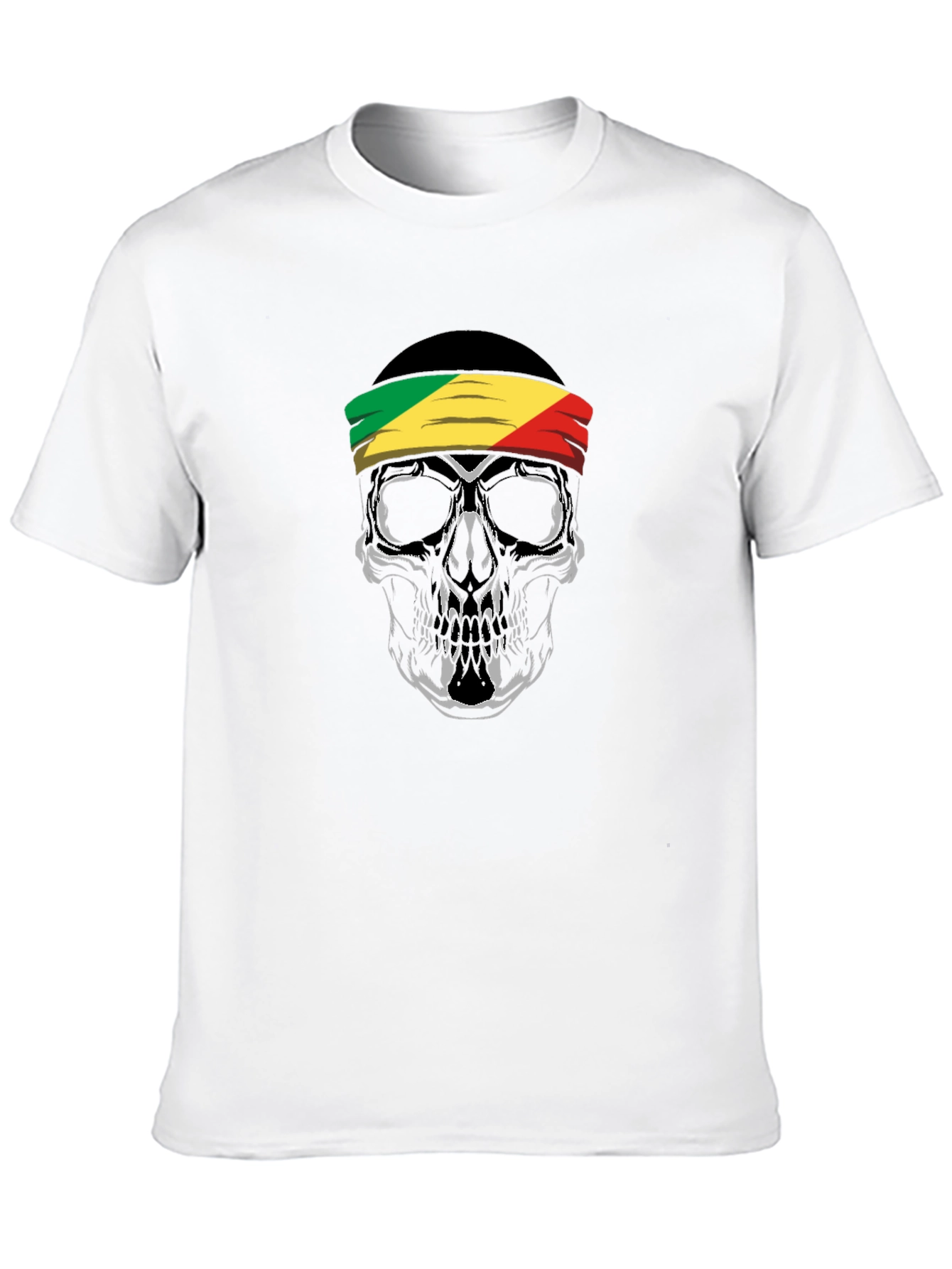 Black Skull Headband T-Shirt - Republic of Congo view 10