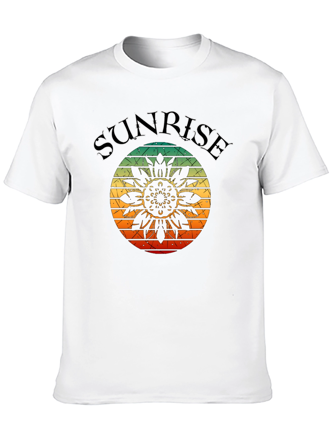 Black Sunrise Sunflower Graphic Tee - Retro Style view 10
