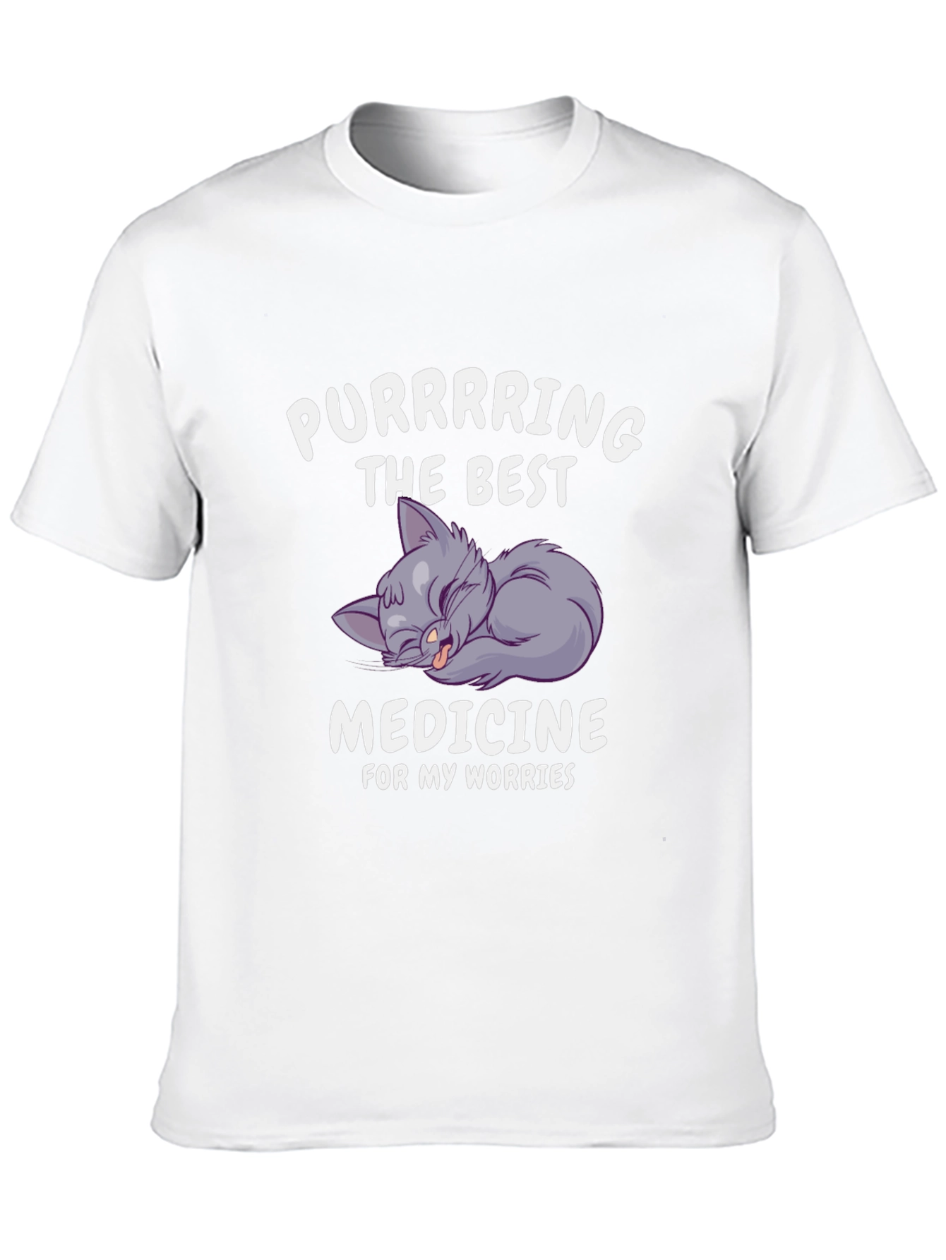 Black Purrring Cat T-Shirt - The Best Medicine For Worries view 10