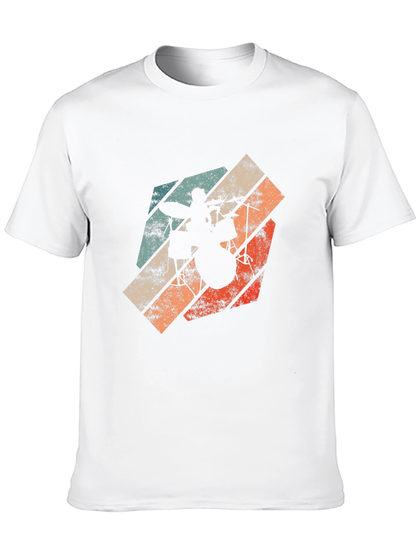 Black Retro Drummer T-Shirt - Vintage Style Rock Tee view 10