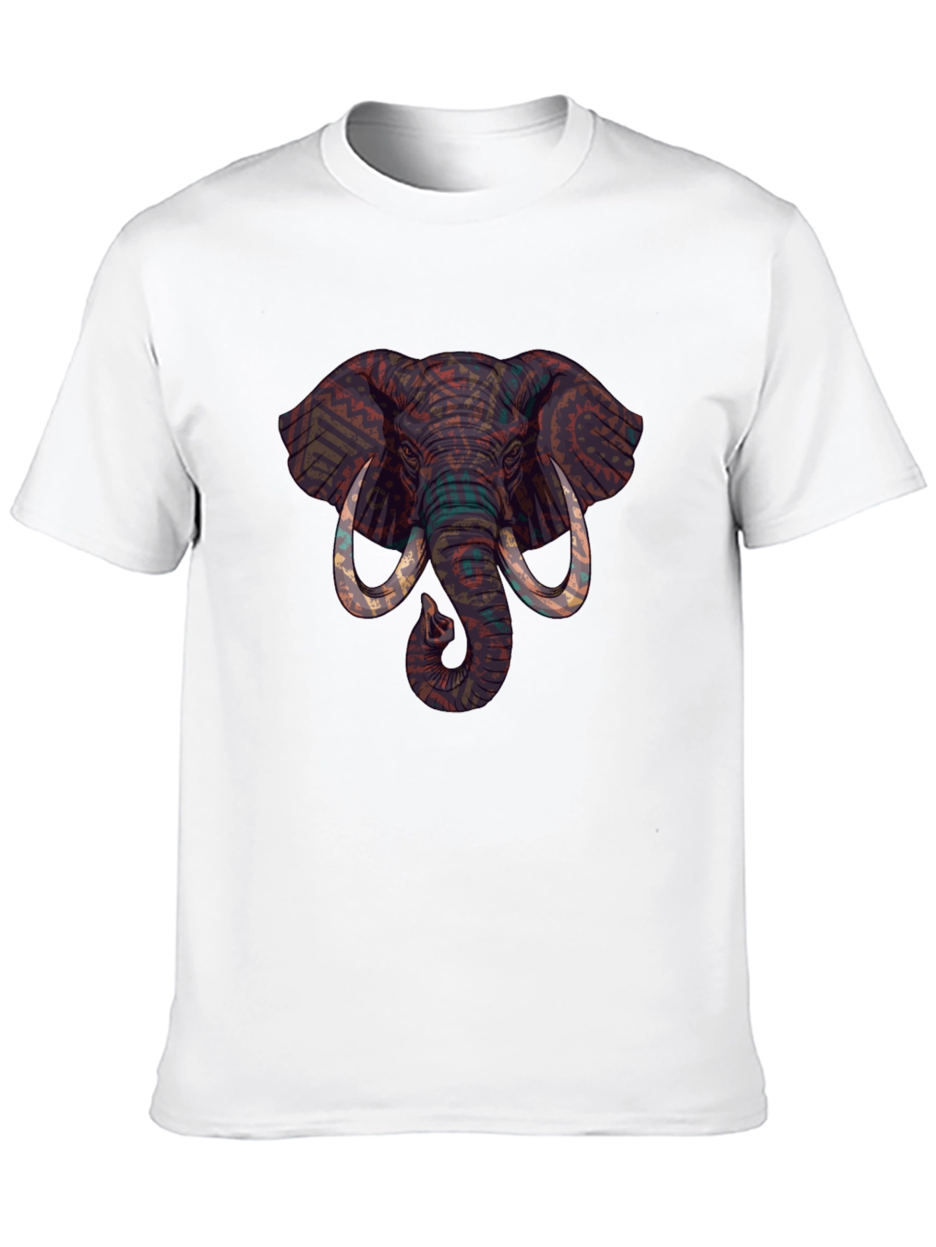 Black Elephant Graphic Print Crew Neck T-Shirt view 10