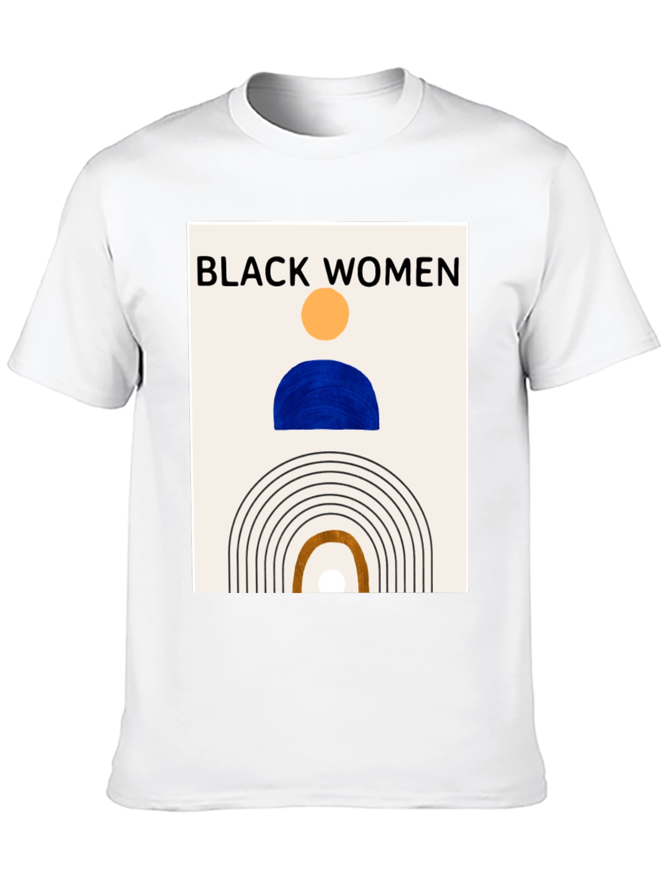 Black Black Women Graphic Tee - Modern Art T-Shirt view 10