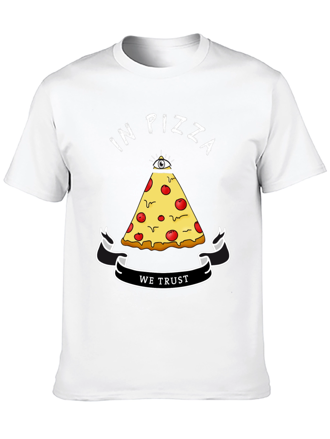 Black In Pizza We Trust Graphic T-Shirt view 10