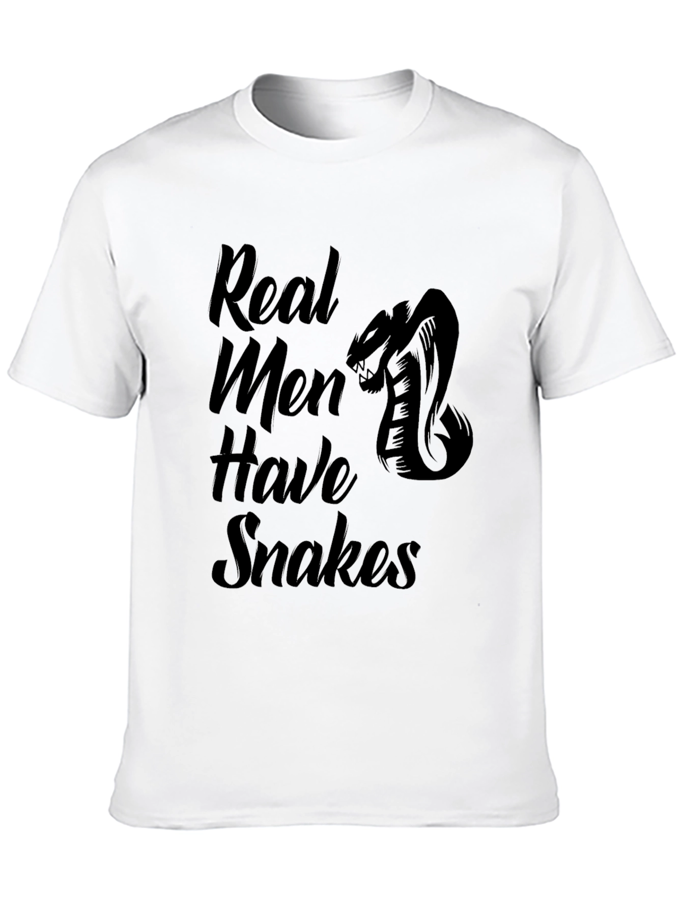 Black Real Men Have Snakes Graphic Tee view 10
