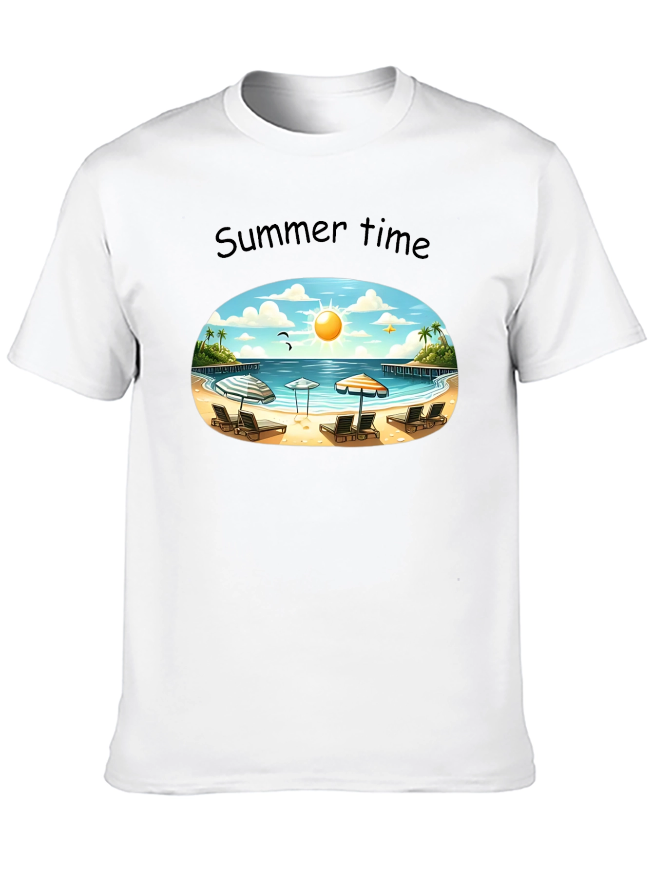 Black Summer Beach T-Shirt view 10