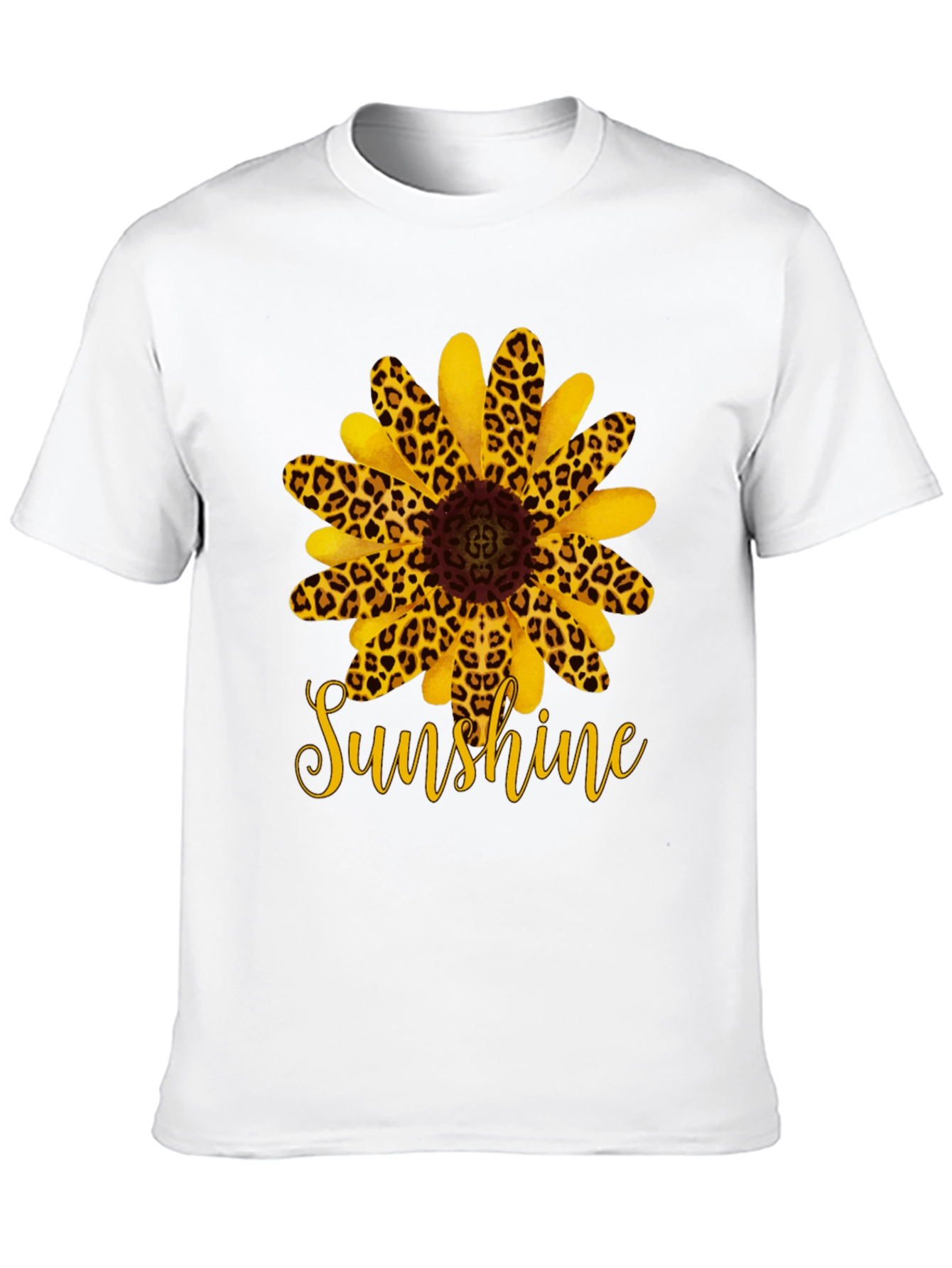 Black Leopard Sunflower 'Sunshine' Black T-Shirt view 10