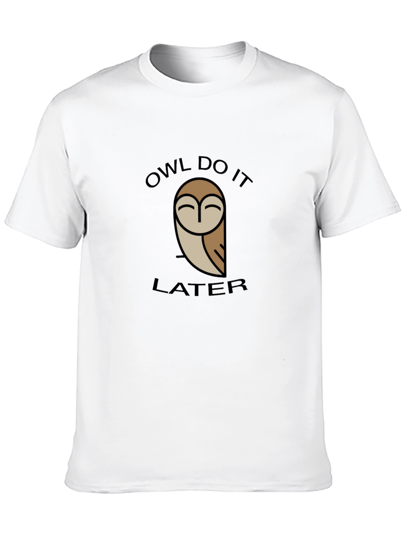 Black Owl Do It Later Graphic Tee - Black Cotton T-Shirt view 10