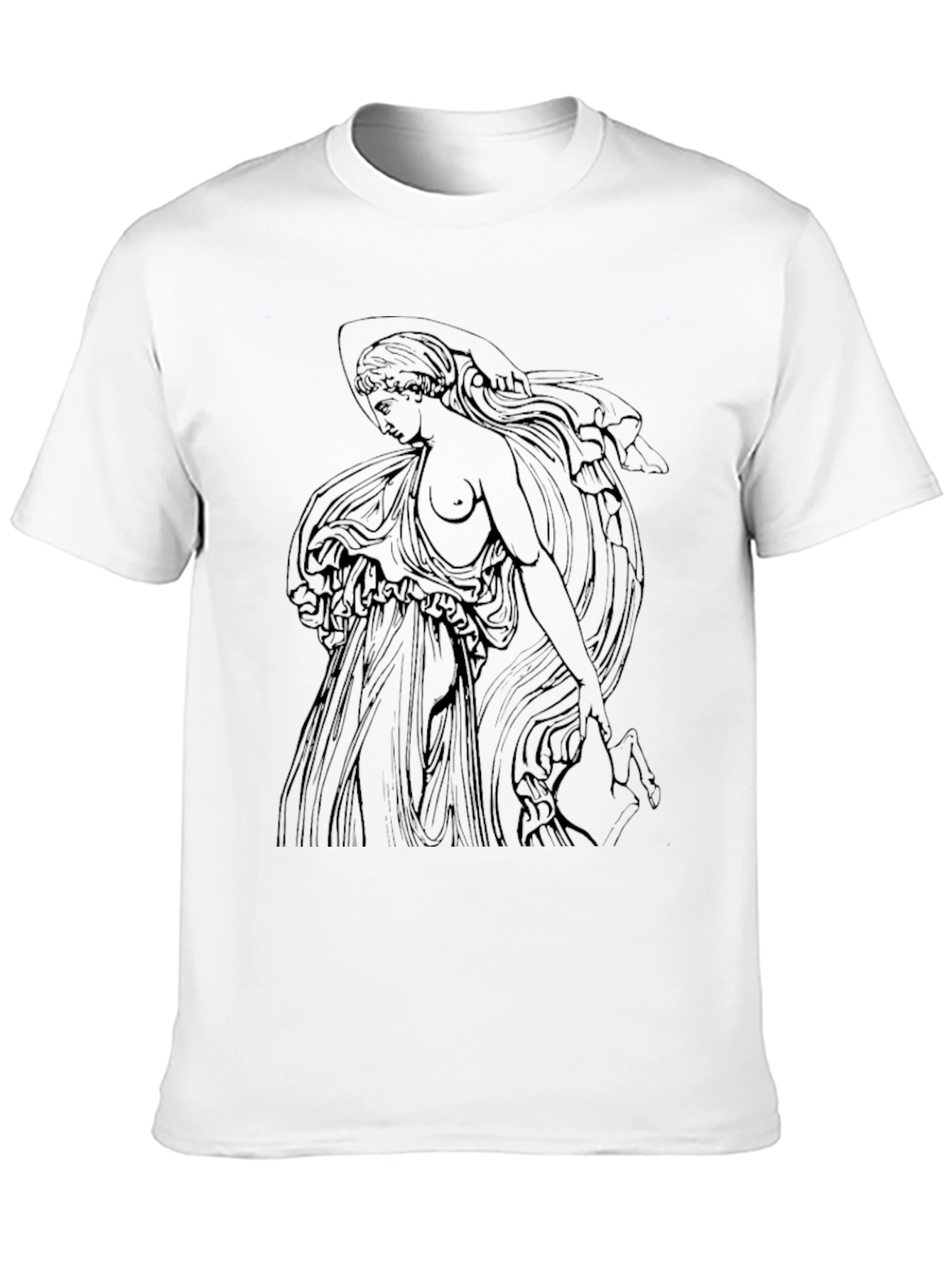 Black Classical Figure Graphic Black T-Shirt view 10