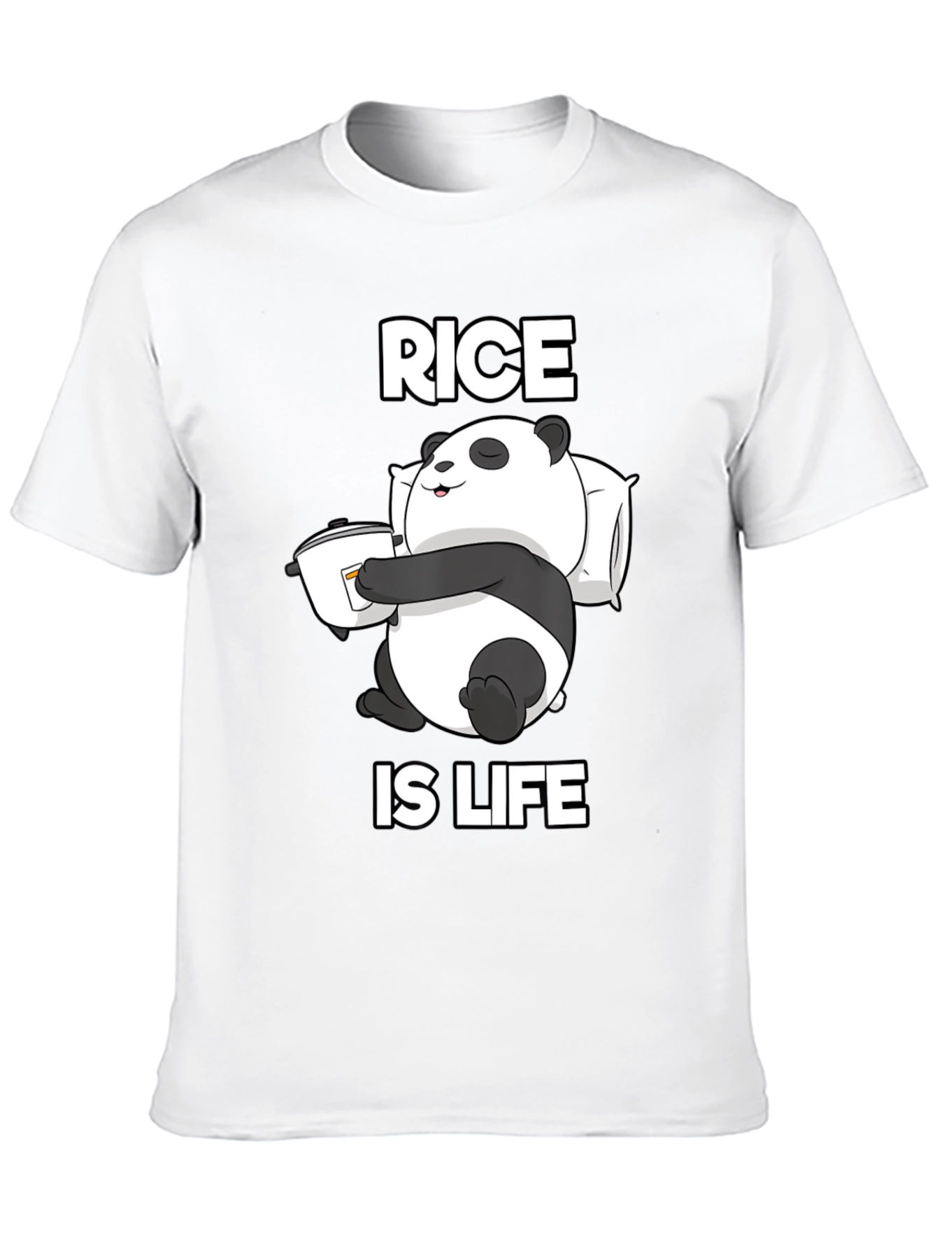 Black Rice is Life Panda T-Shirt - Funny Foodie Tee view 10