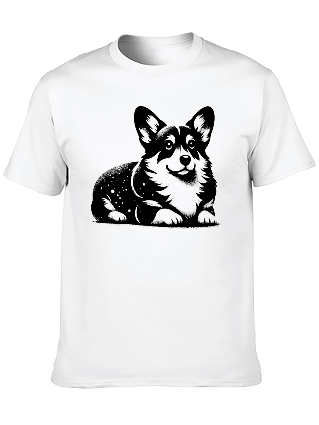 Black Corgi Dog Graphic Print Black T-Shirt view 10