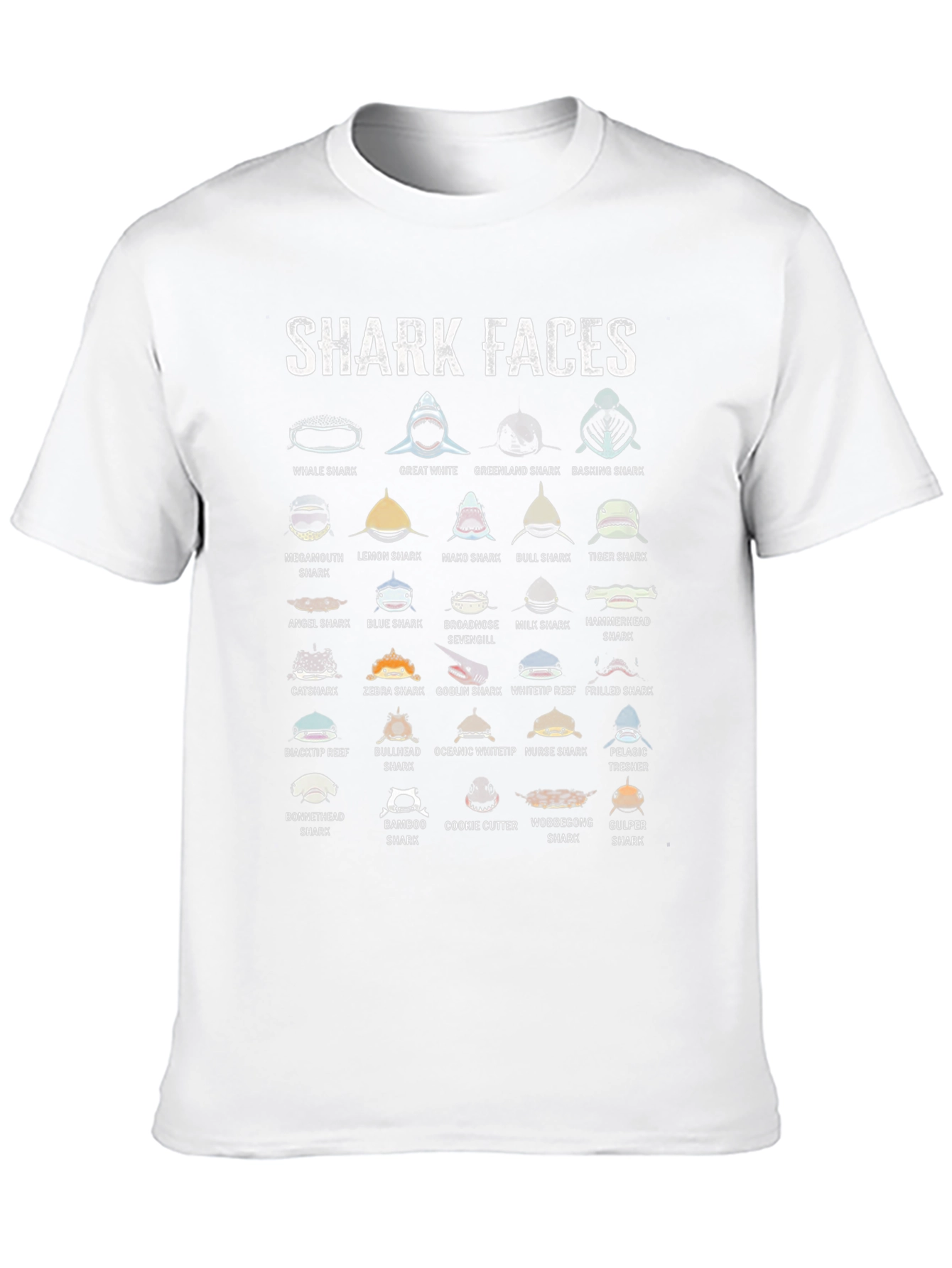 Black Shark Faces Graphic Print T-Shirt view 10