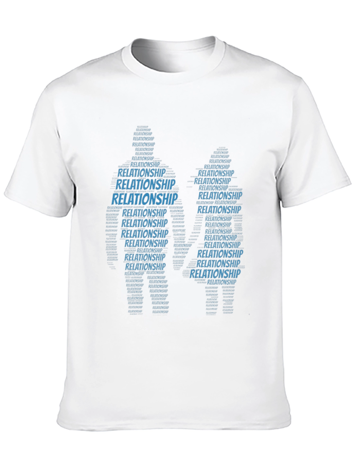 Black Relationship Word Art T-Shirt, Black Crew Neck view 10