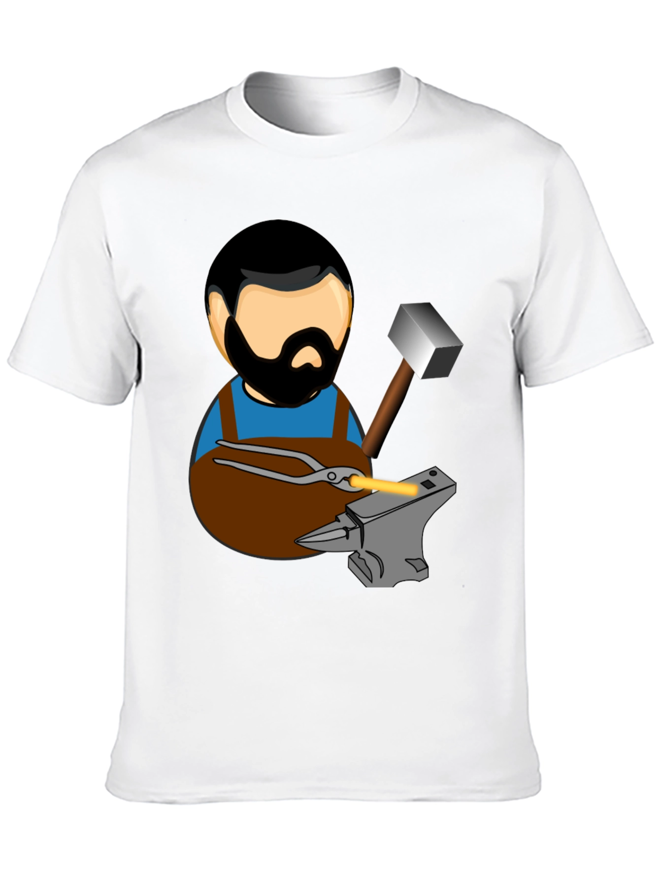Black Blacksmith T-Shirt Cartoon Anvil Hammer Forge view 10