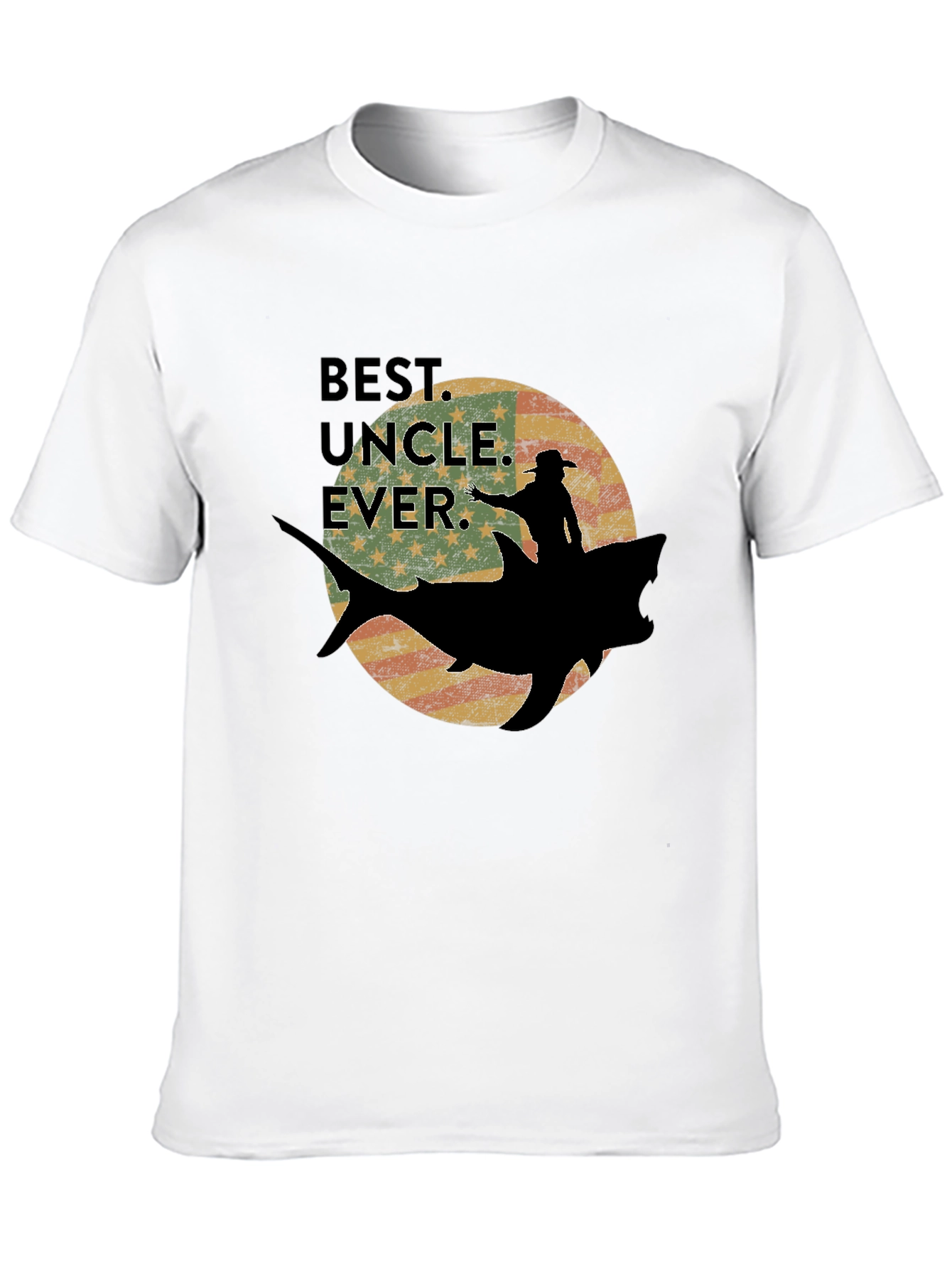 Black Best Uncle Ever Shark Rider Graphic Tee view 10