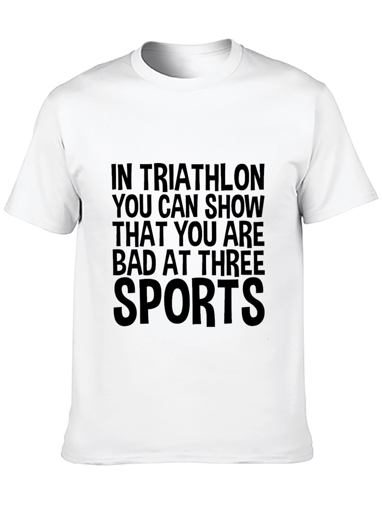Black Triathlon Humor Graphic T-Shirt - Three Sports Fail view 10