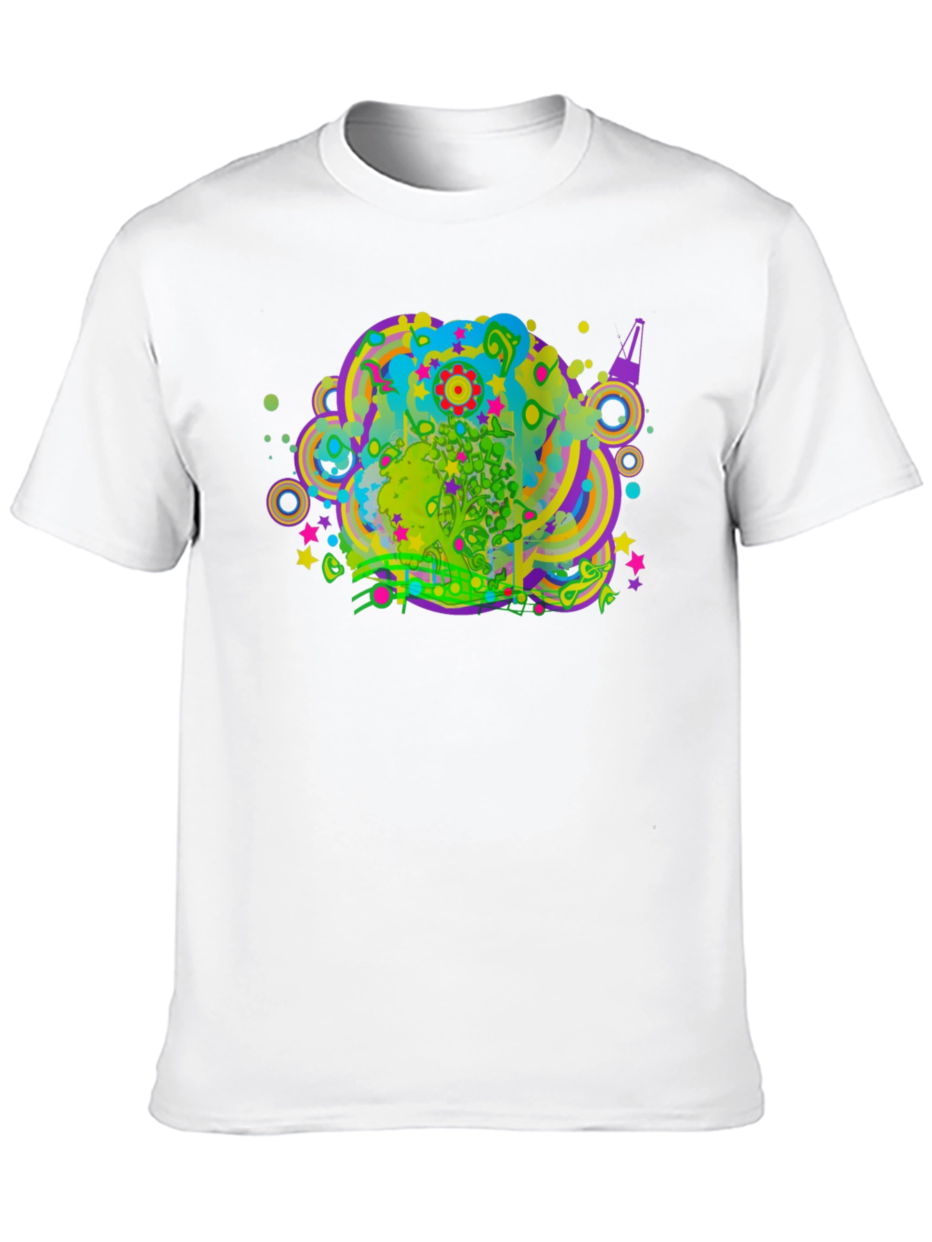 Black Psychedelic Graphic Print Black T-Shirt view 10