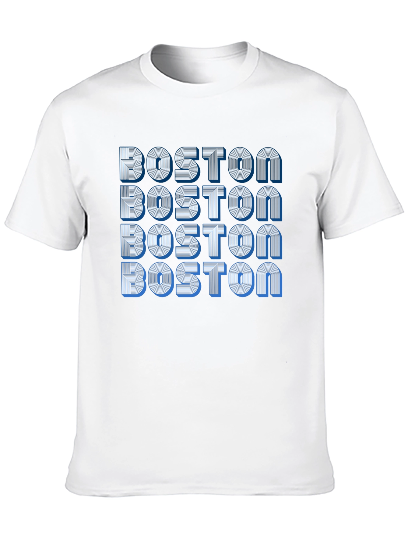 Black Boston Text Graphic Tee - Comfort Fit Cotton T-Shirt view 10