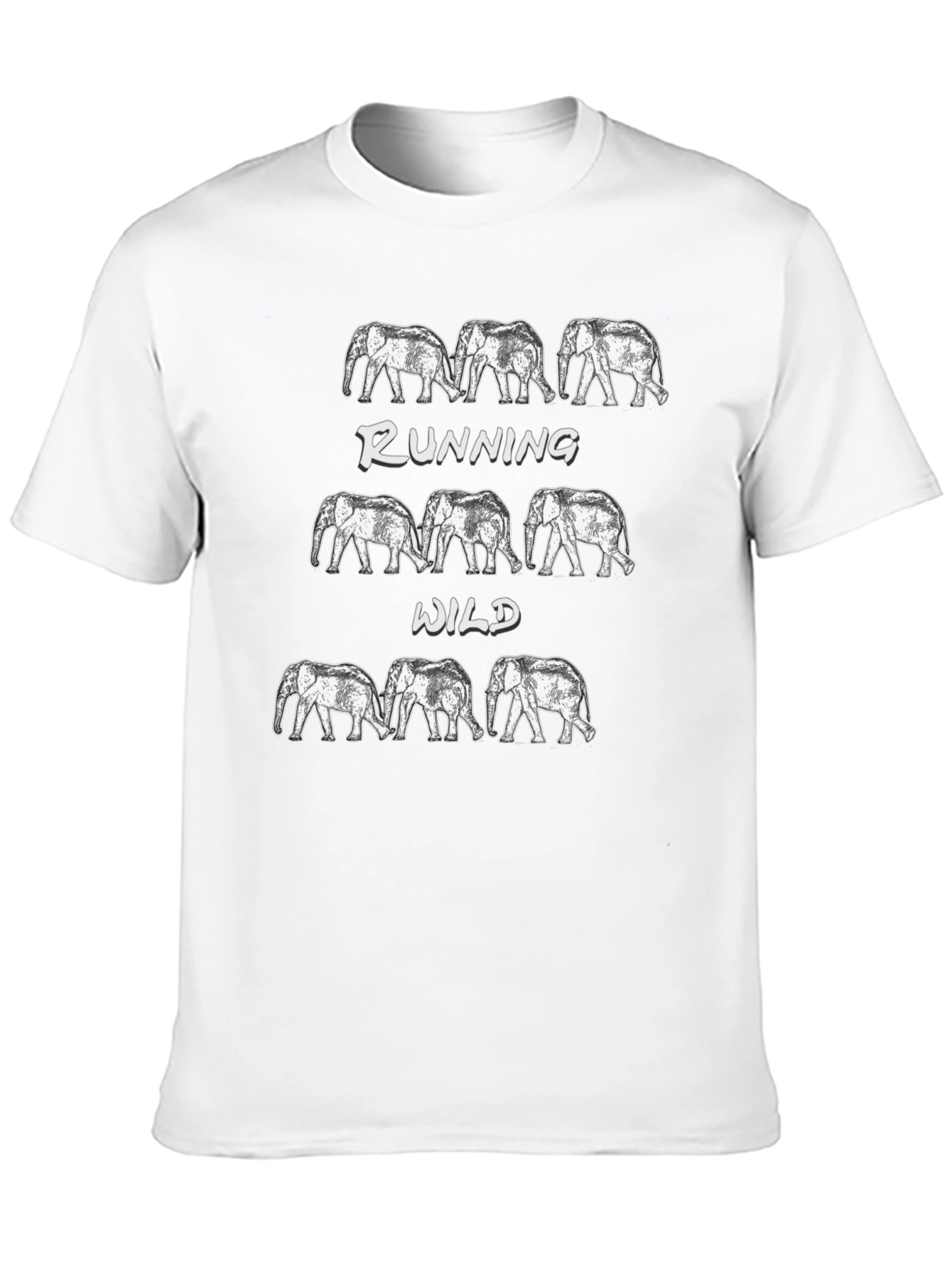 Black Running Wild Elephant Graphic Tee view 10