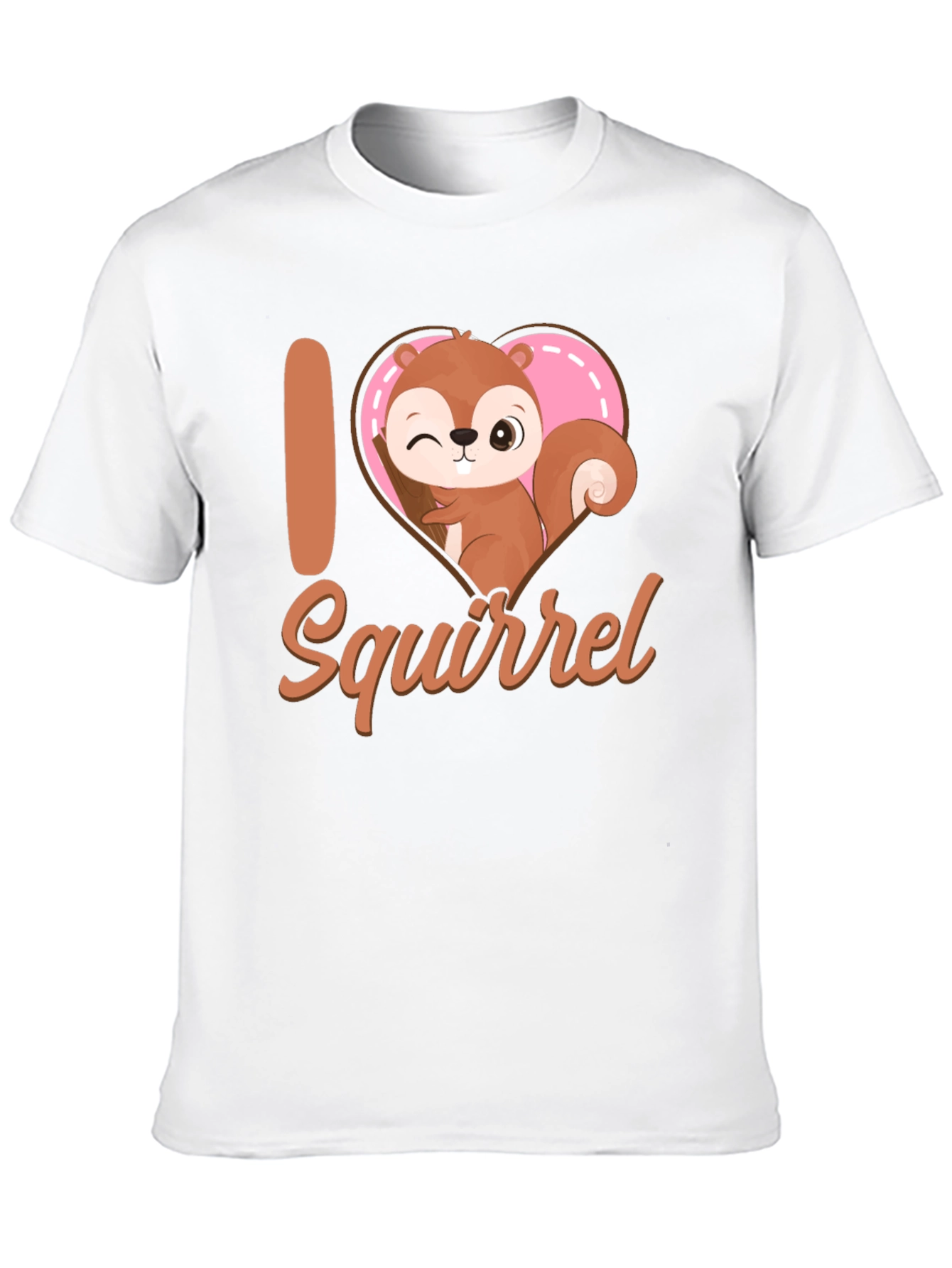 Black I Heart Squirrel T-Shirt Cute Cartoon Tee view 10