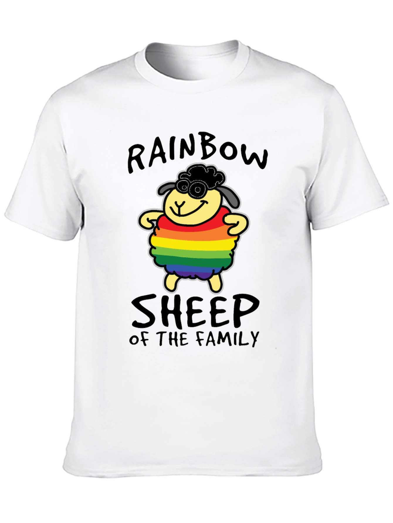 Black Rainbow Sheep Pride T-Shirt view 10