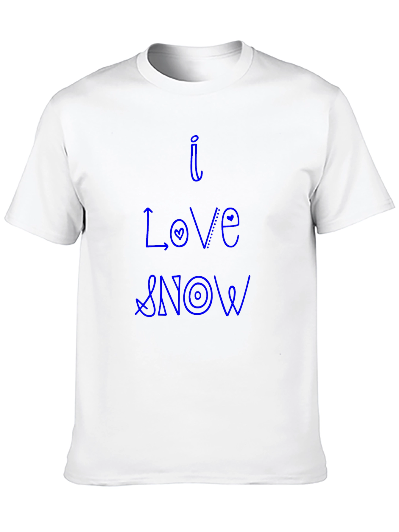 Black I Love Snow Black Cotton Tee view 10