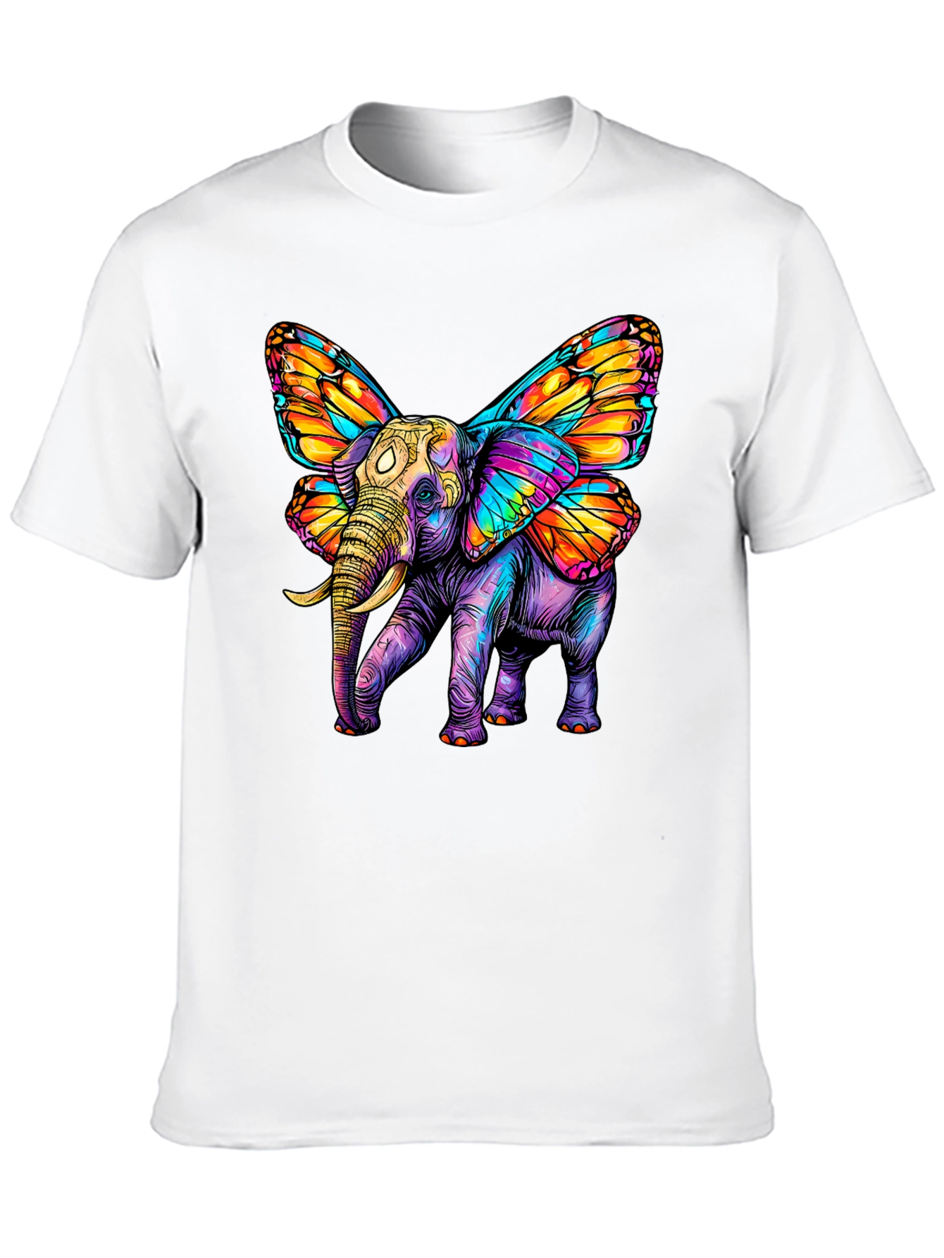 Black Butterfly Winged Elephant Graphic Tee view 10