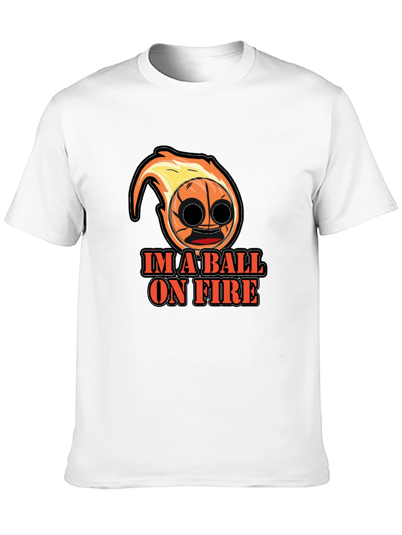 Black Im a Ball On Fire Graphic Tee - Black Cotton Blend view 10