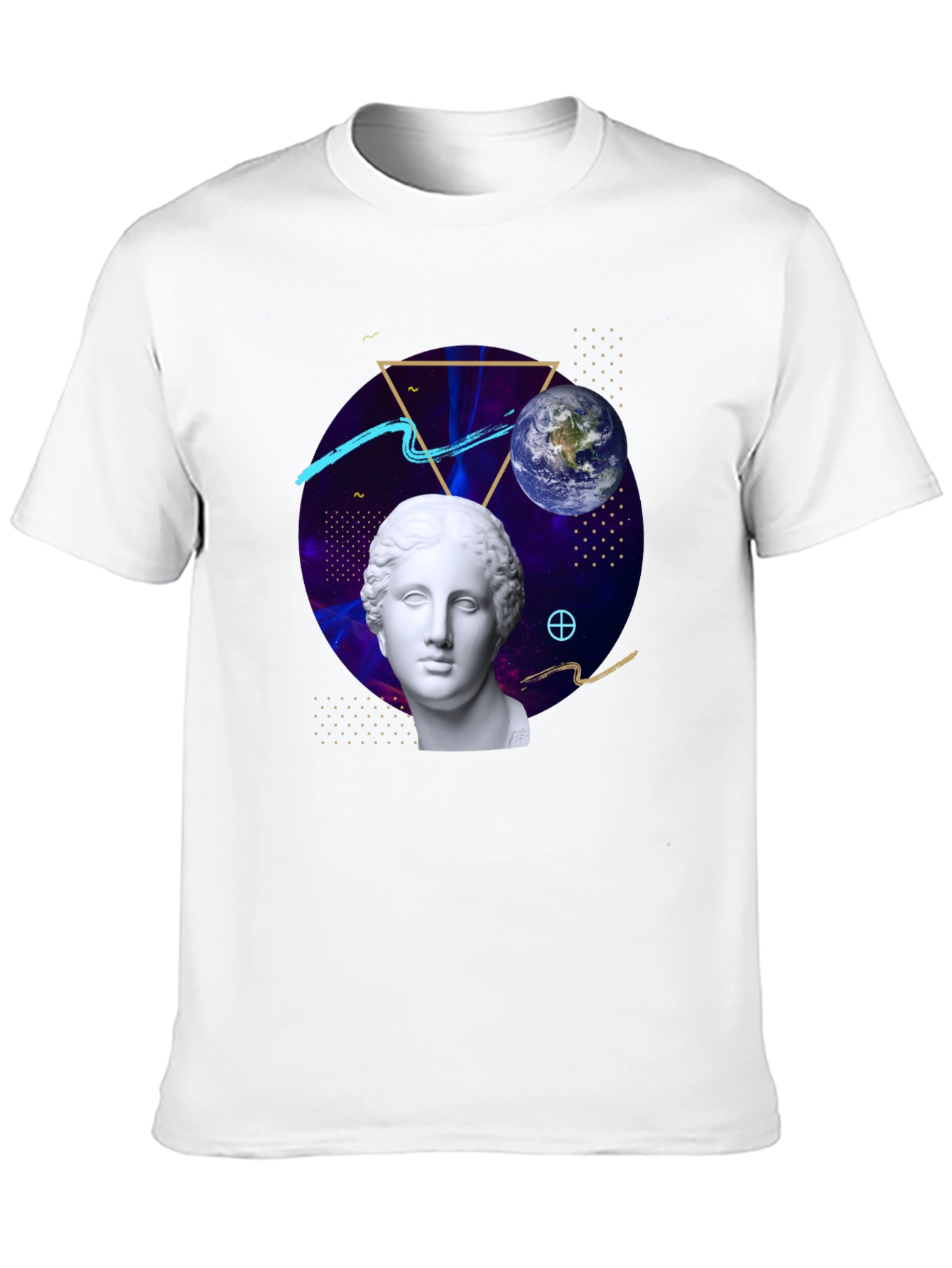 Black Cosmic Bust Tee - Unique Graphic Design T-Shirt view 10