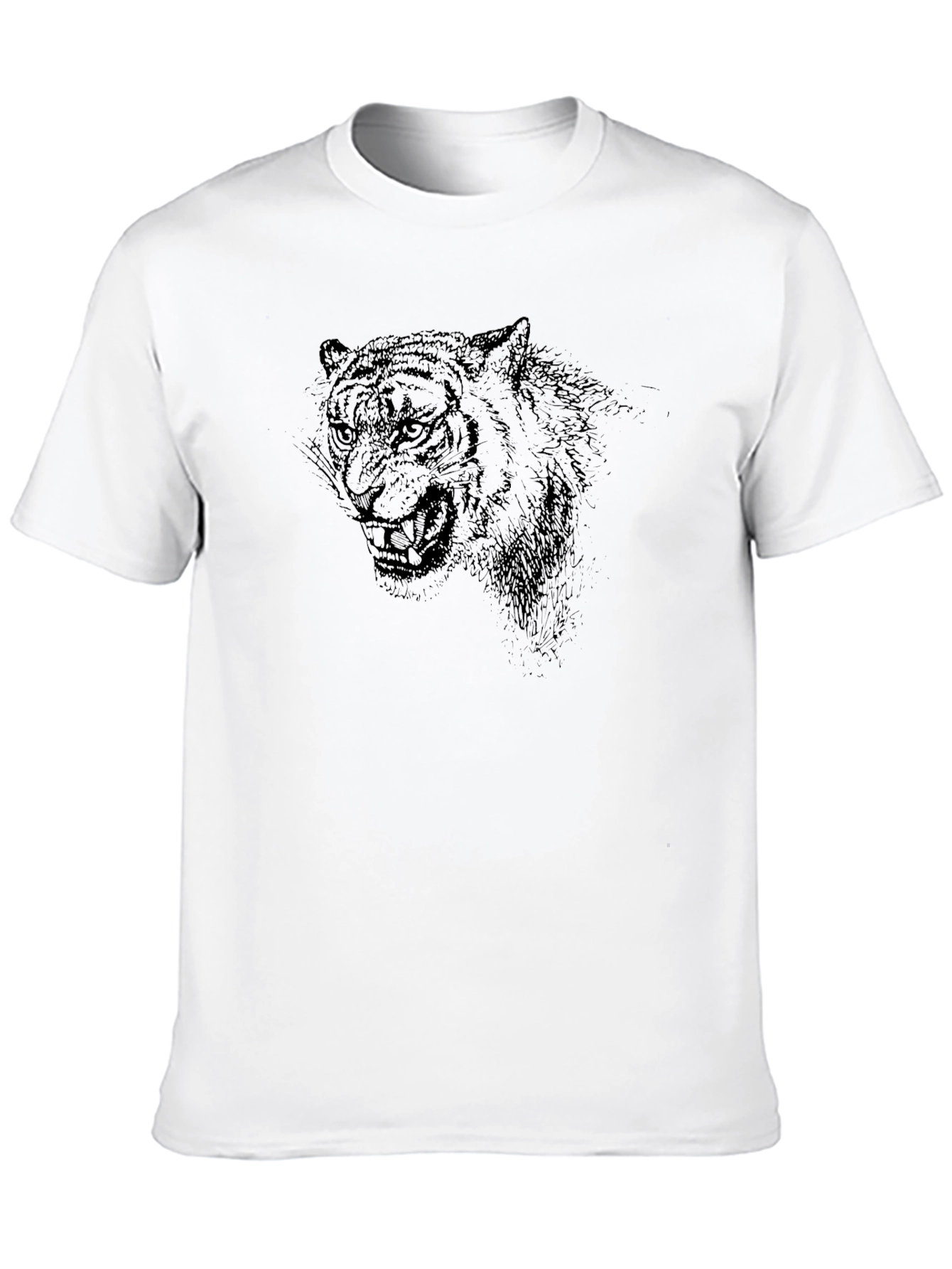 Black Men's Black Tiger Graphic Tee view 10