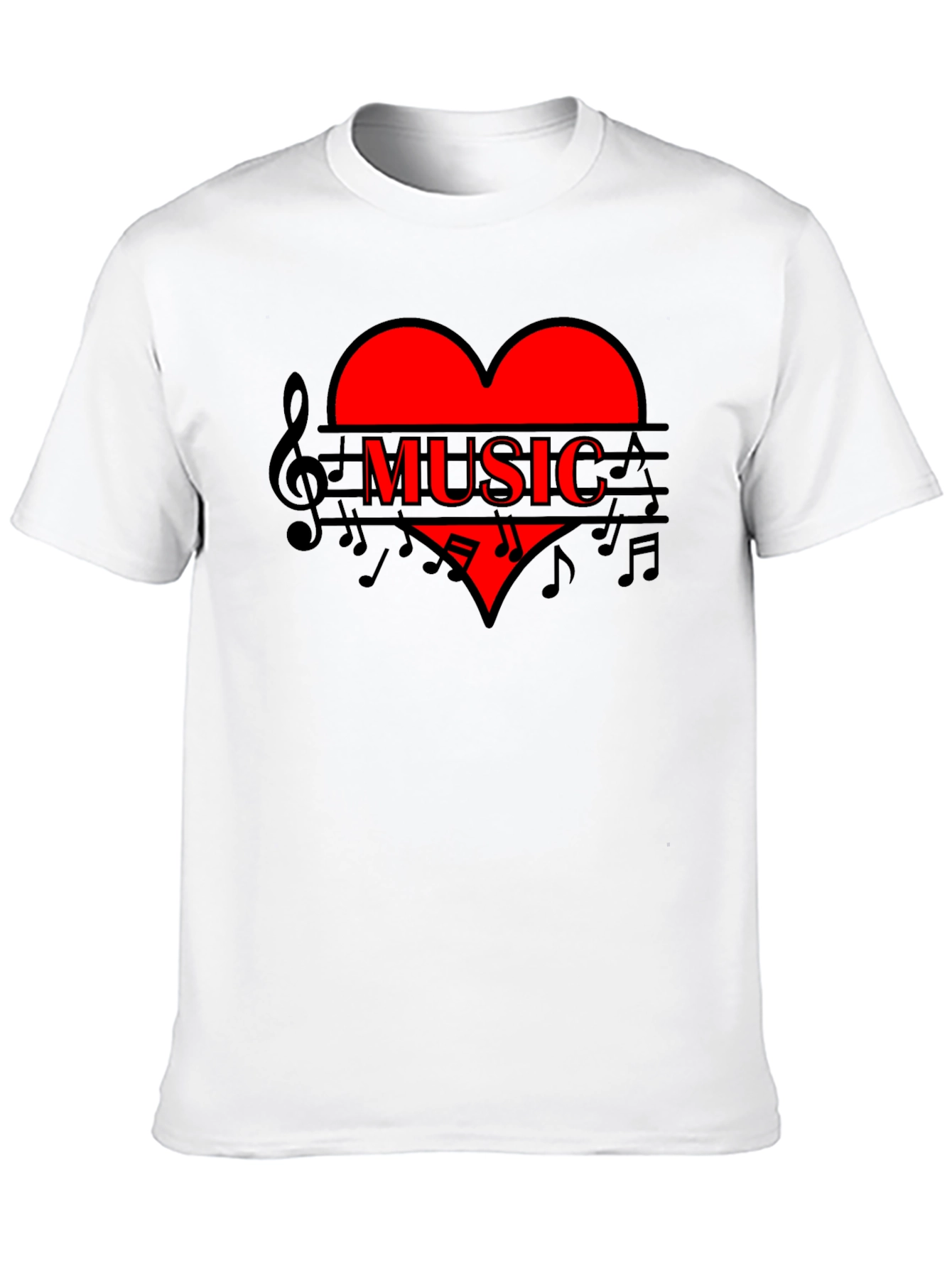 Black Music Heart T-Shirt - Stylish Graphic Tee view 10