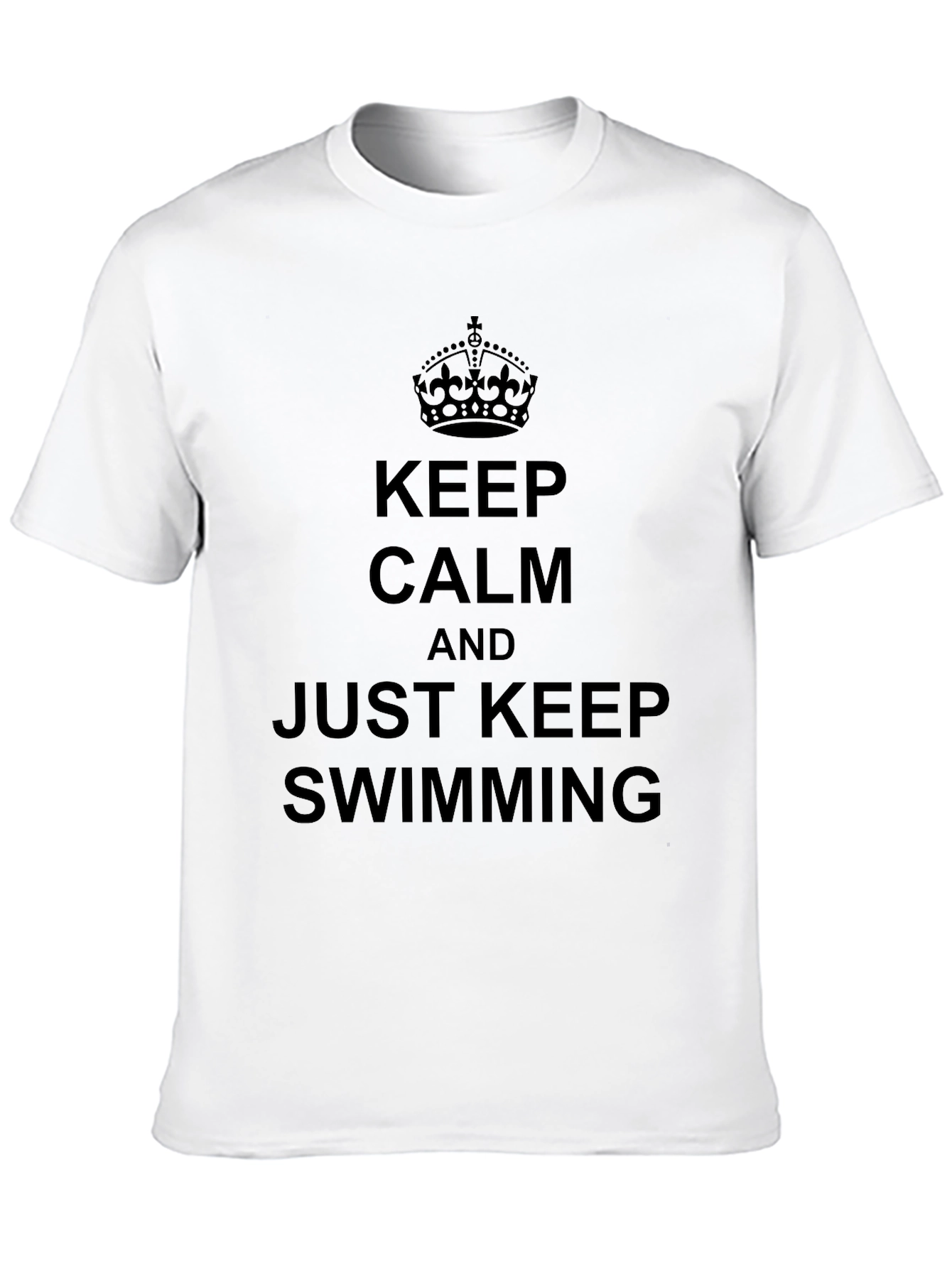 Black Keep Calm and Just Keep Swimming Graphic Tee view 10