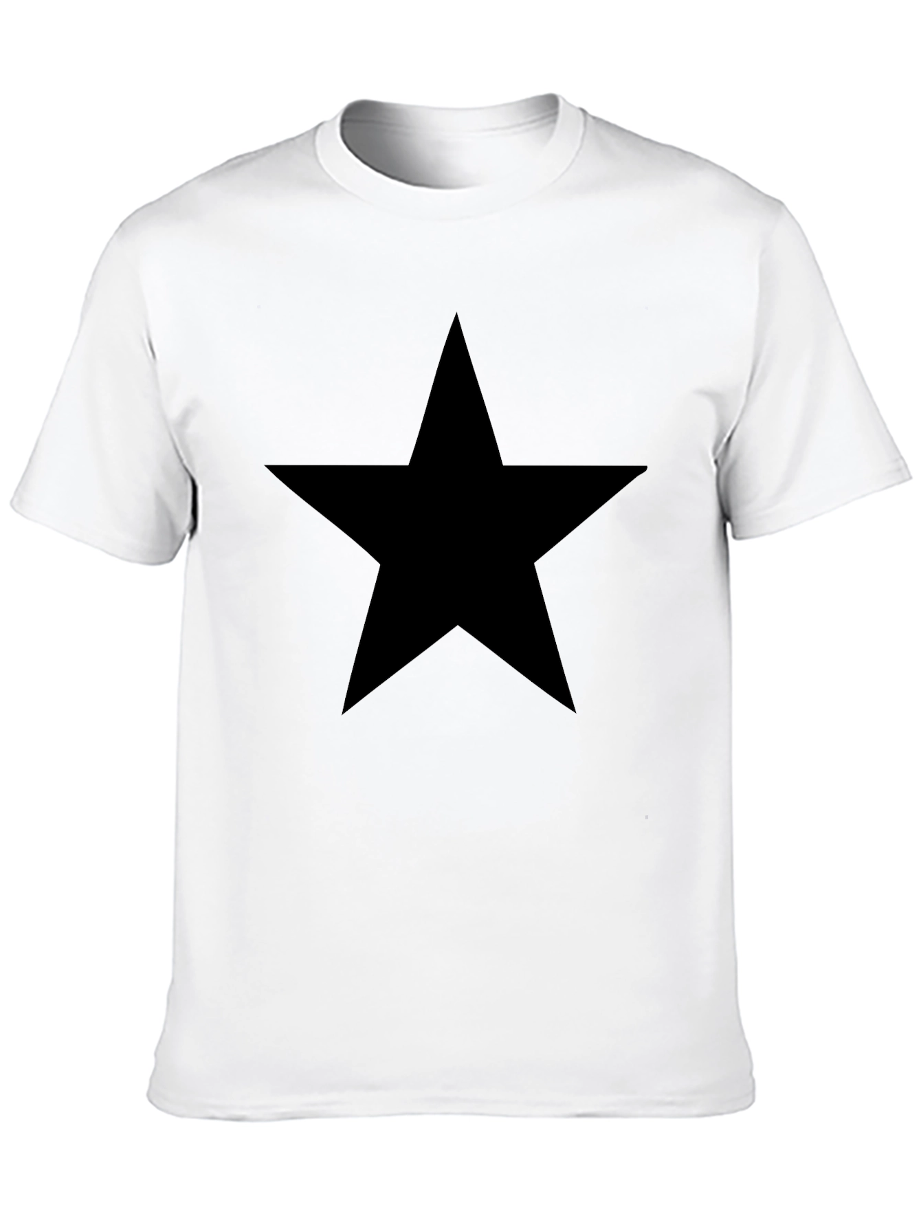 Black Bold Star Graphic Tee - Classic Black Cotton T-Shirt view 10