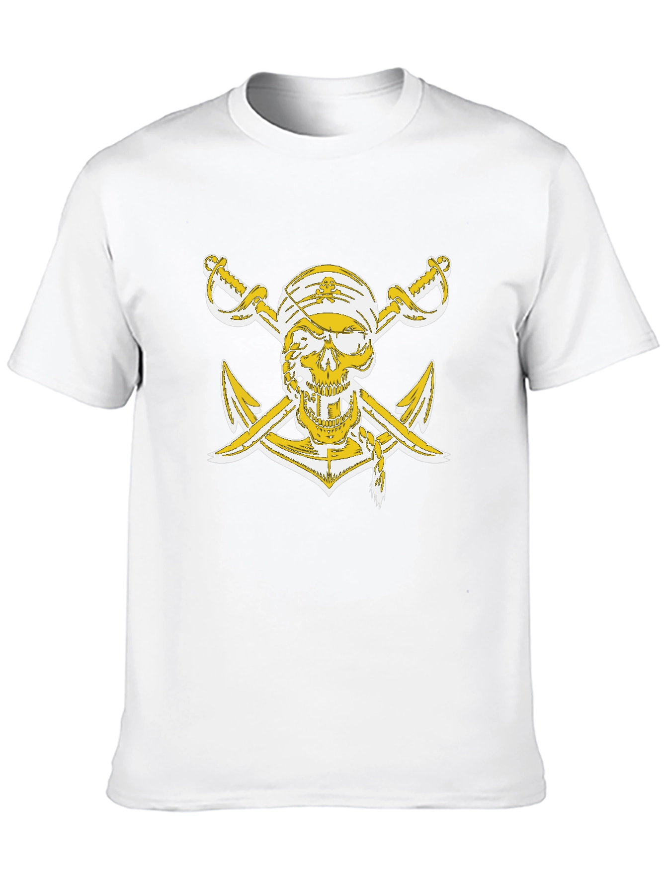 Black Pirate Skull Anchor Graphic T-Shirt view 10