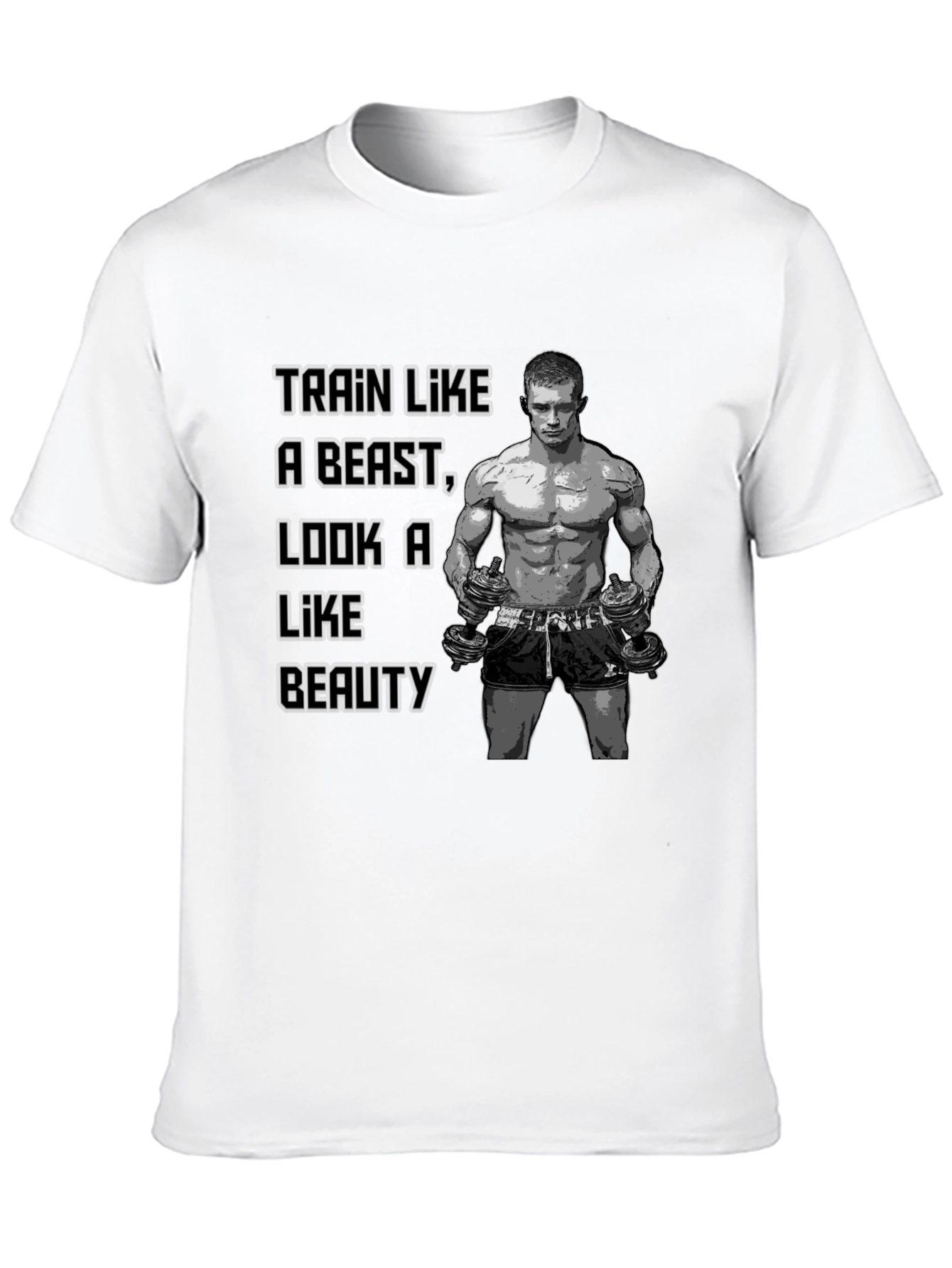 Black Train Like a Beast Graphic T-Shirt view 10