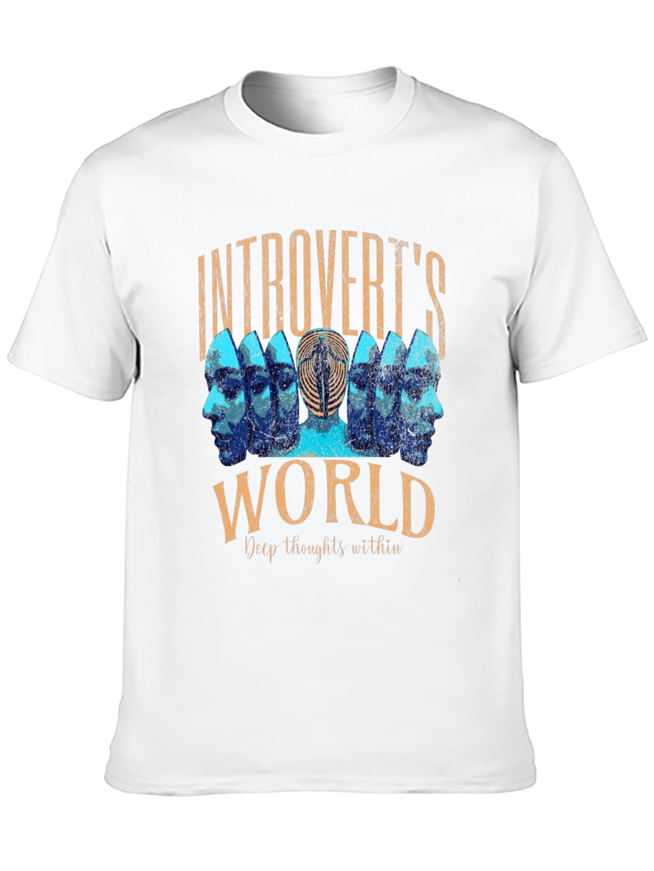 Black Introvert's World Graphic T-Shirt - Deep Thoughts Tee view 10