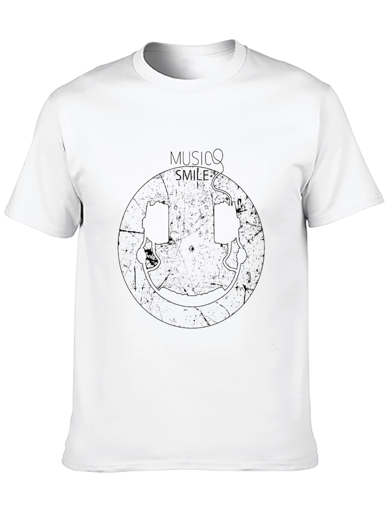 Black Music Smile Graphic T-Shirt - Unisex Black Tee view 10
