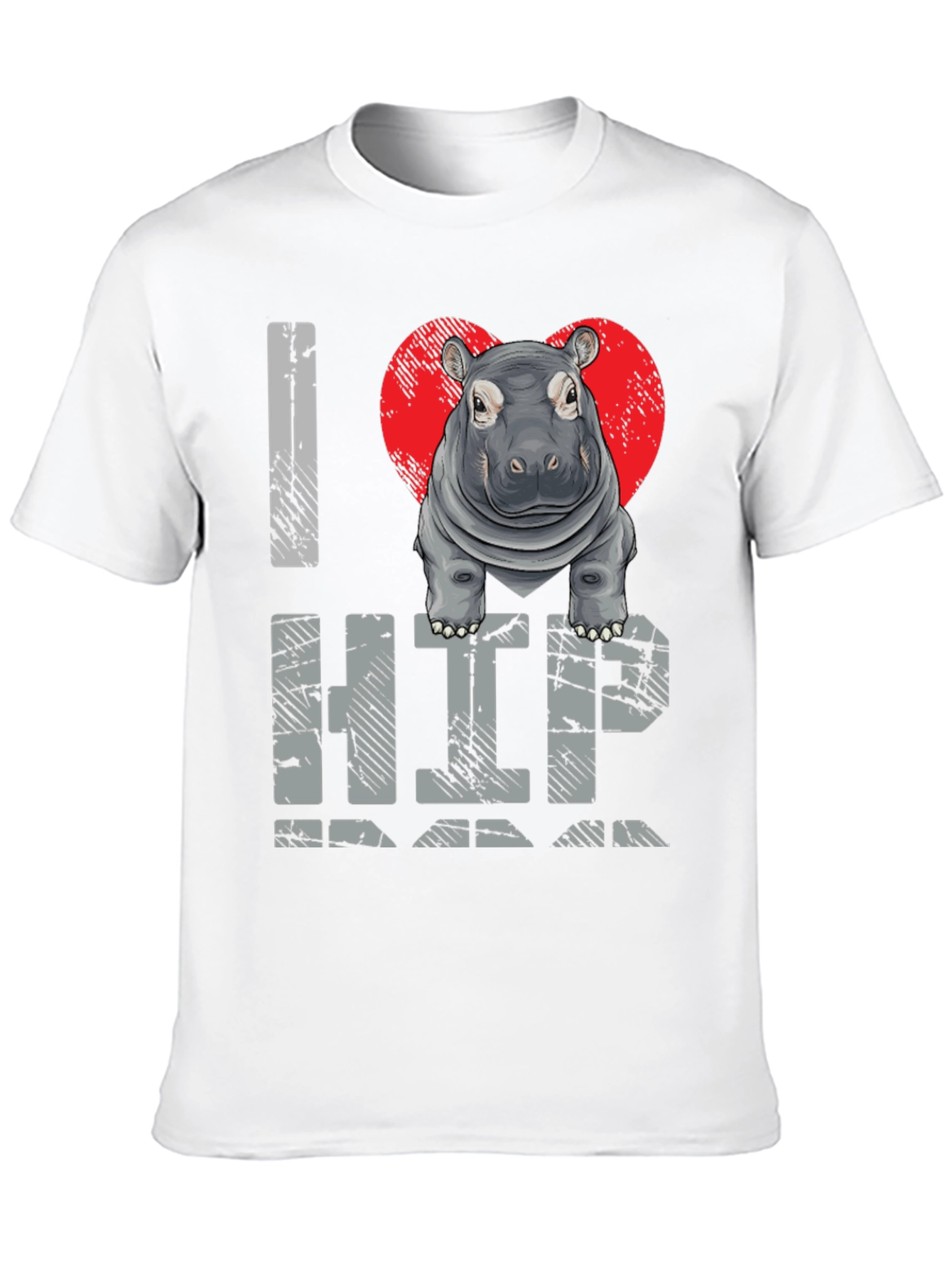 Black I Heart Hippo T-Shirt - Unisex Graphic Tee view 10